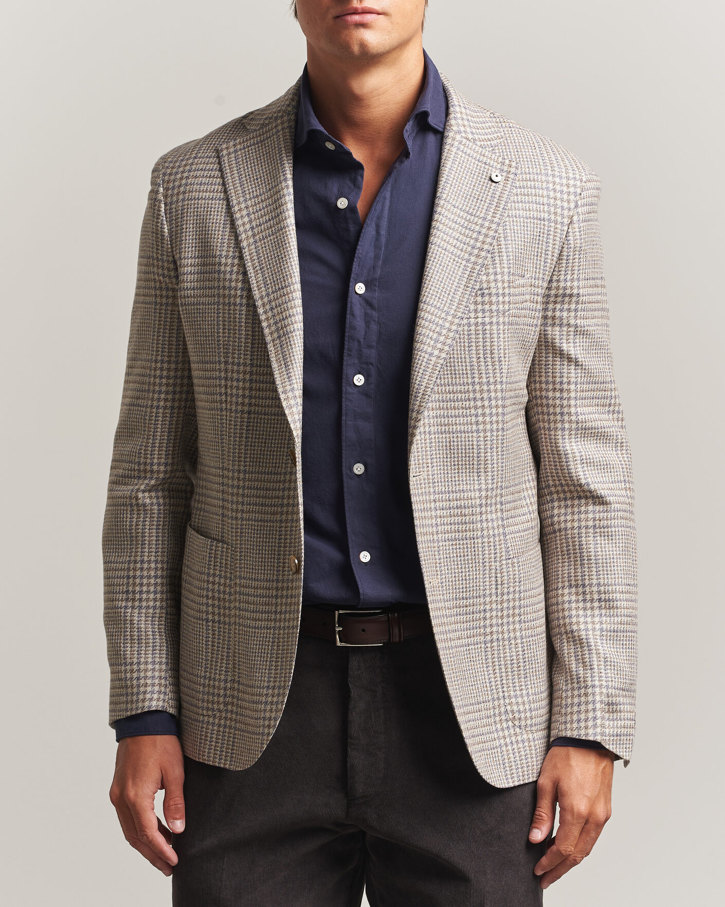 Homme | Blazers | L.B.M. 1911 | Jack Regular Check Wool/Cashmere/Silk Blazer Brown