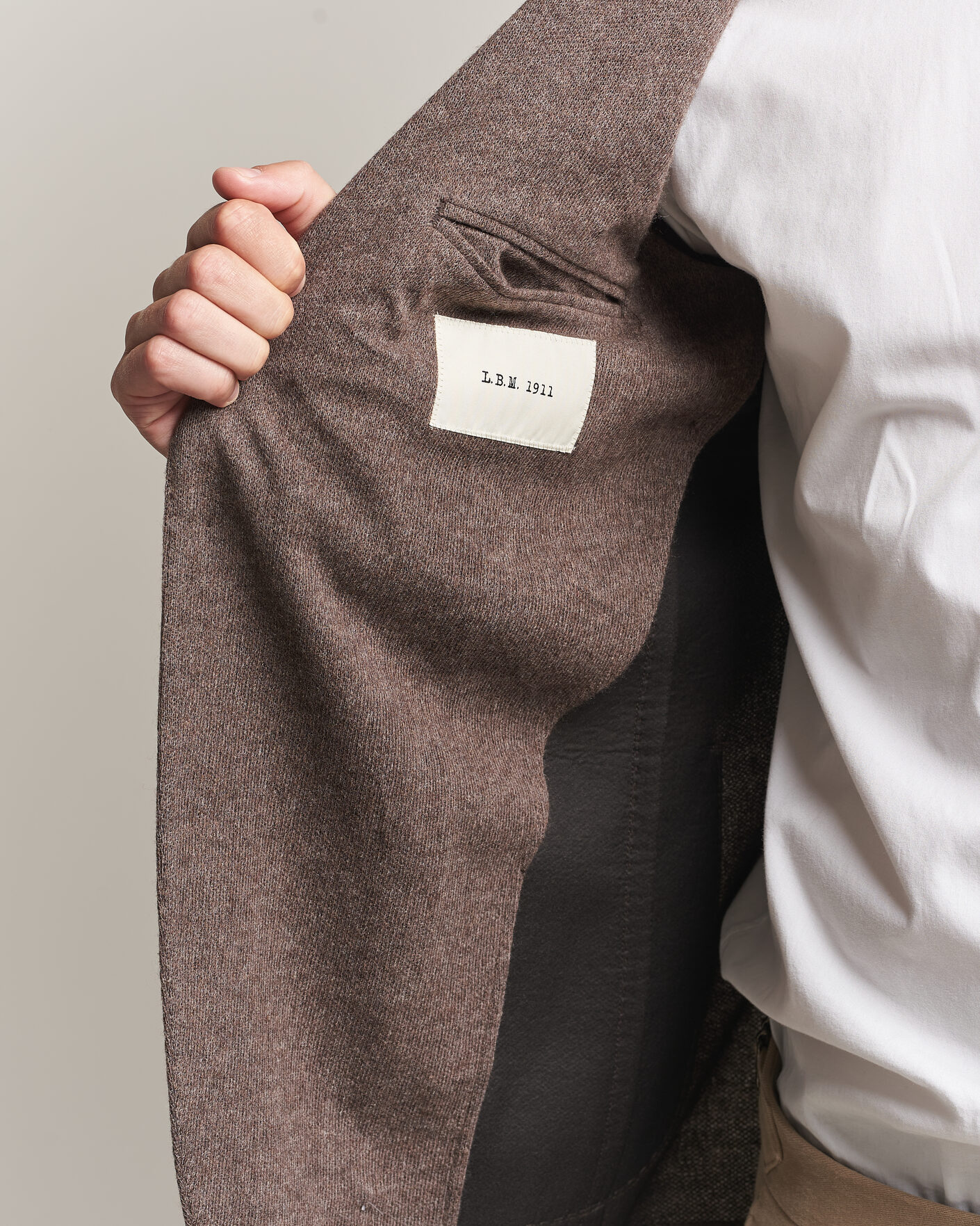 Heren | Blazers | L.B.M. 1911 | Jack Knitted Cashmere Mix Blazer Brown