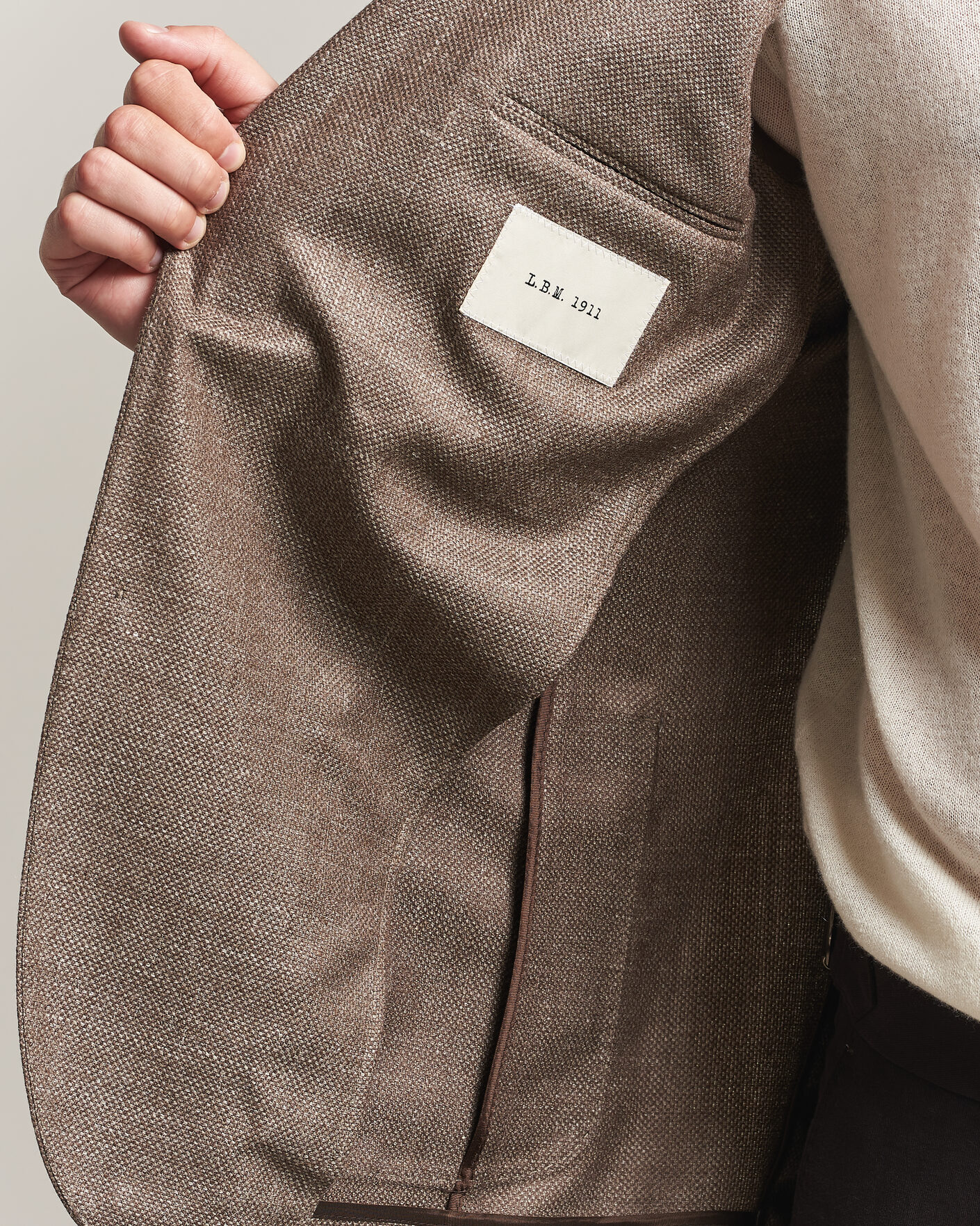 Homme | Blazers | L.B.M. 1911 | Jack Wool/Silk Hopsack Blazer Brown