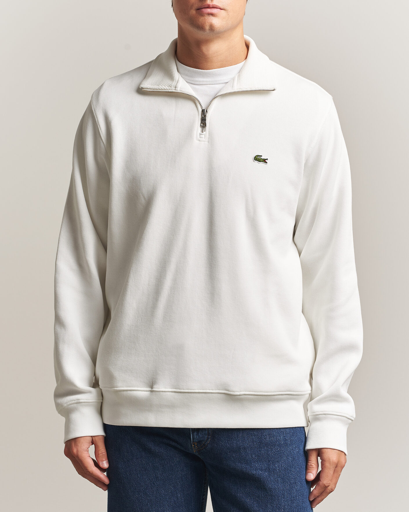 Homme | Pulls Et Tricots | Lacoste | Rib Interlock Half Zip Flour
