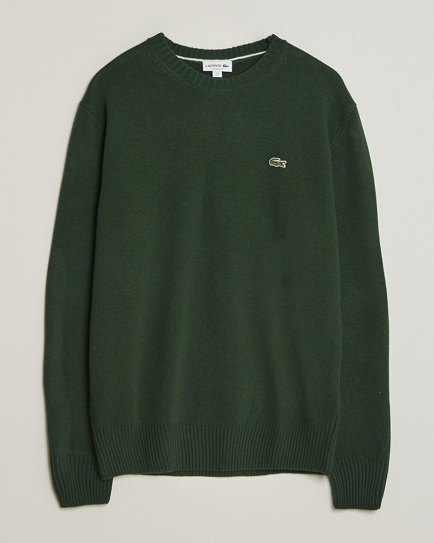 Heren | Truien | Lacoste | Carded Wool Crew Neck Sinople