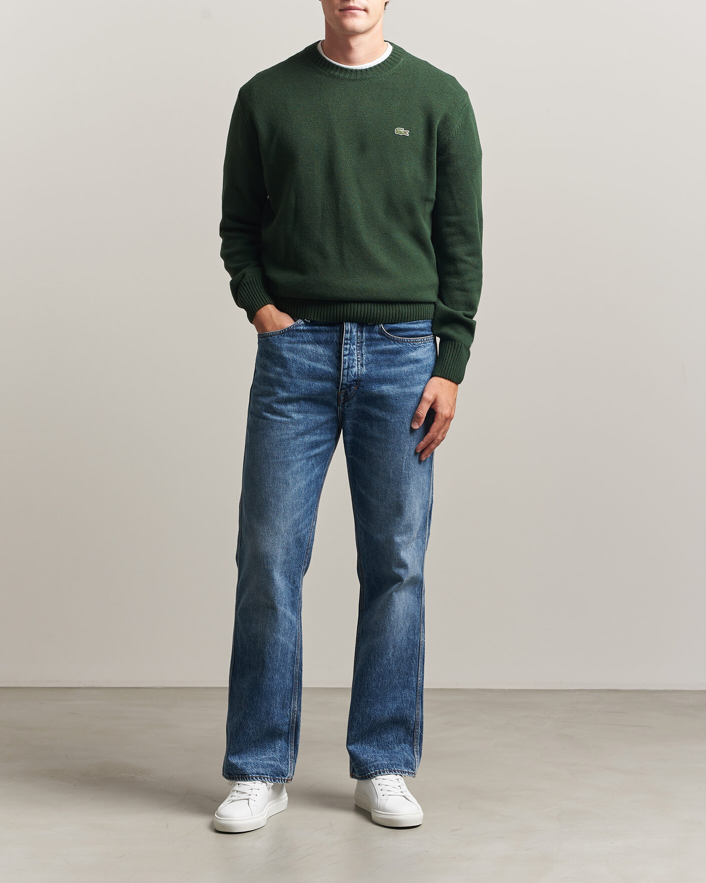 Heren | Truien | Lacoste | Carded Wool Crew Neck Sinople
