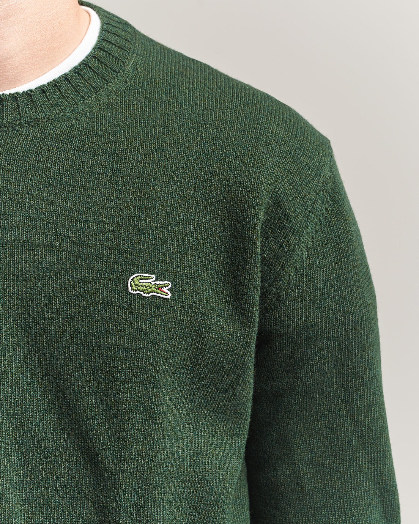 Heren | Truien | Lacoste | Carded Wool Crew Neck Sinople