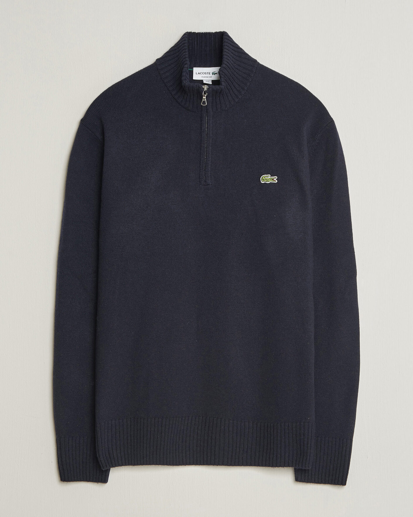 Homme | Pulls Et Tricots | Lacoste | Carded Wool Half Zip Navy Blue