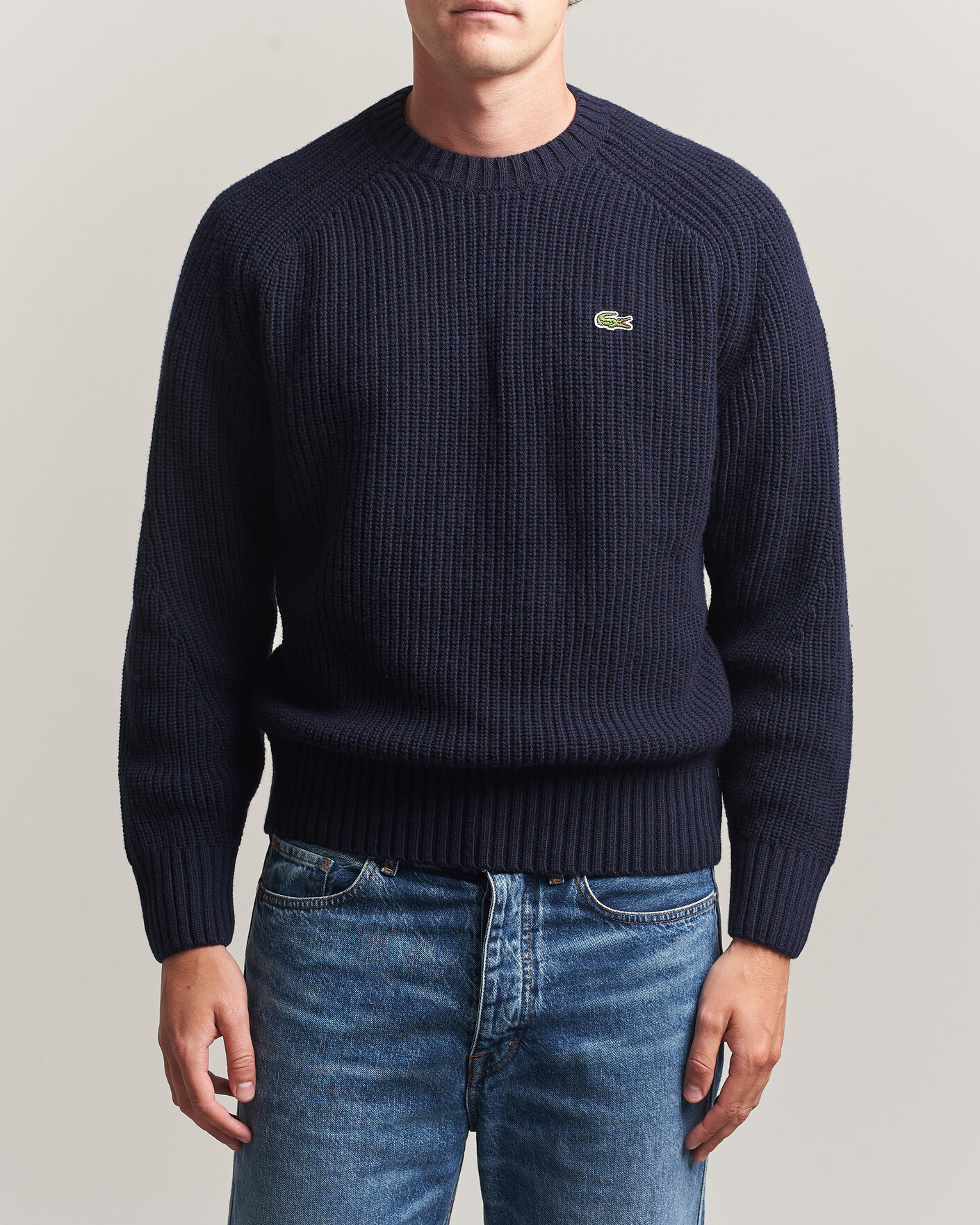 Homme | Pulls Et Tricots | Lacoste | Heavy Wool Knitted Sweater Navy Blue