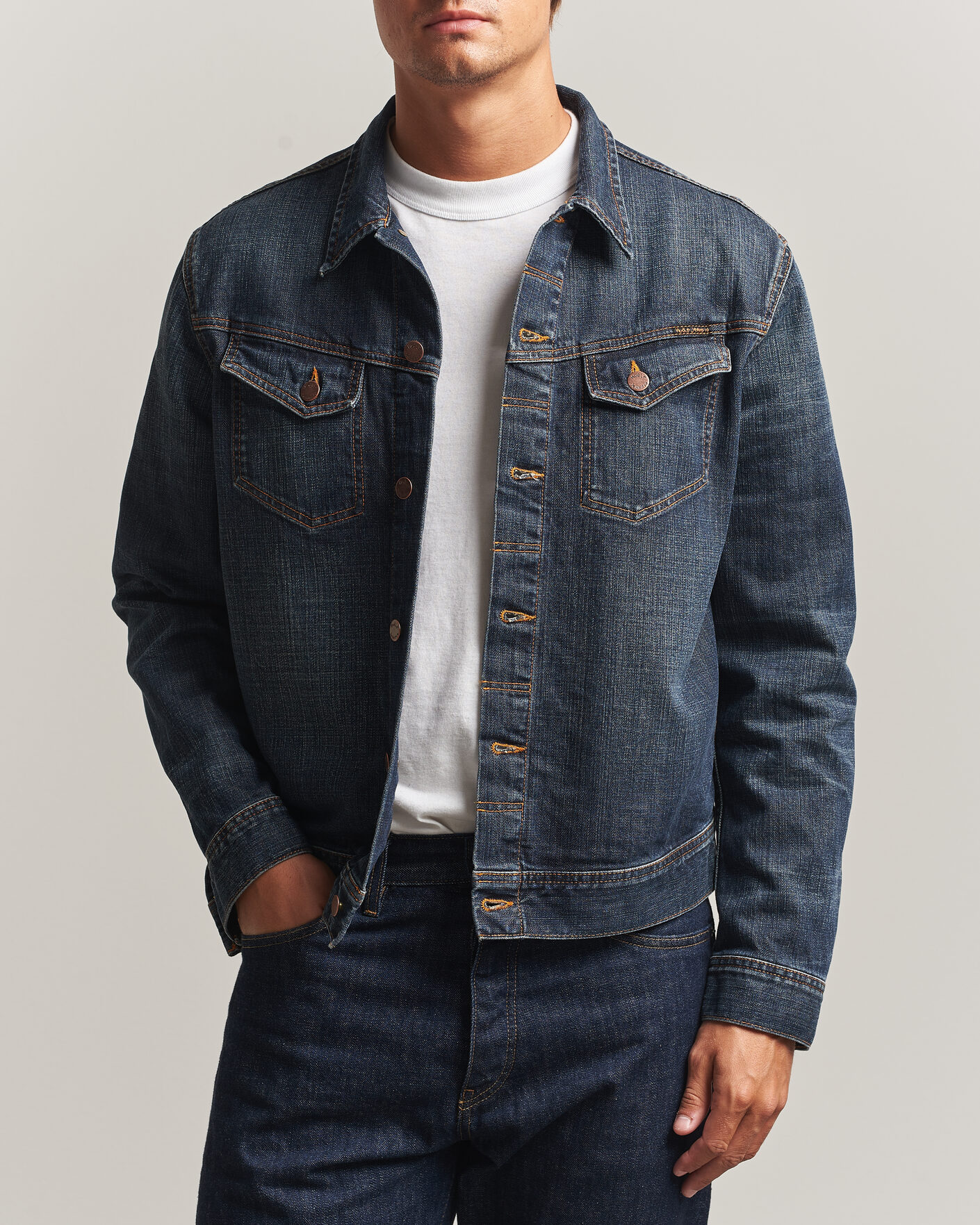 Heren | Jassen | Nudie Jeans | Conny Denim Jacket Big Wave Blue