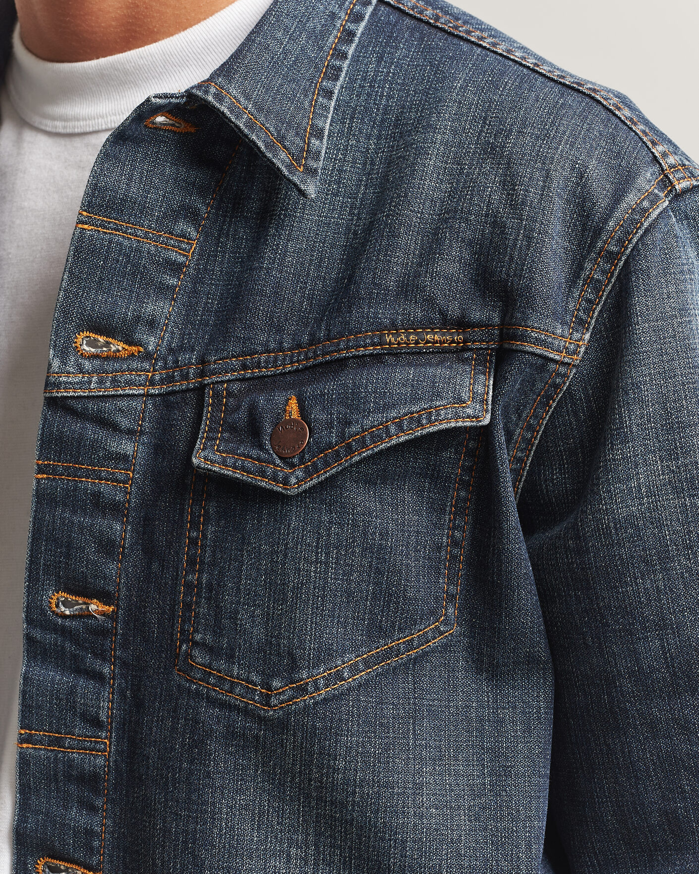 Heren | Jassen | Nudie Jeans | Conny Denim Jacket Big Wave Blue