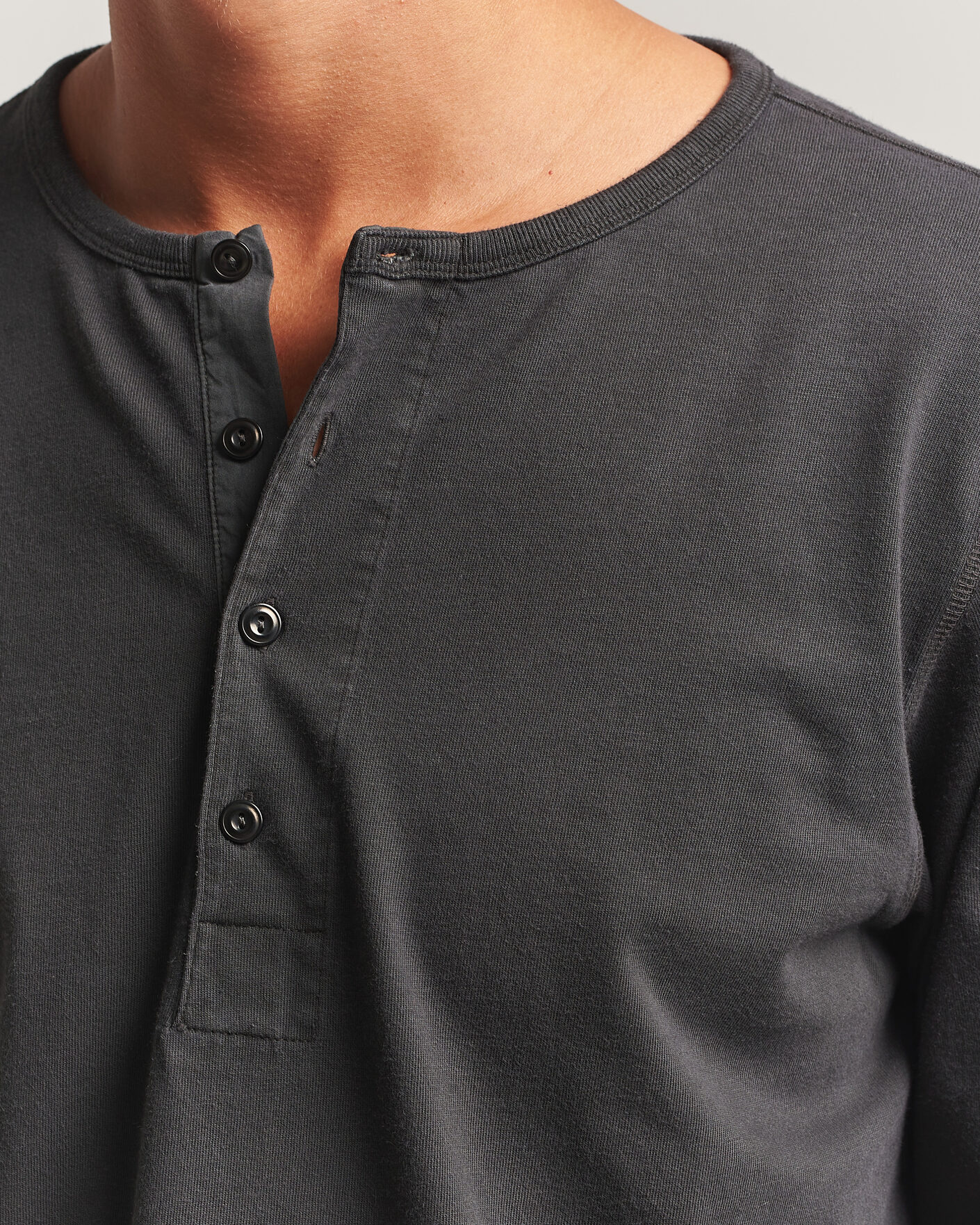 Homme | Pulls Et Tricots | Nudie Jeans | Long Sleeved Henley Antracite