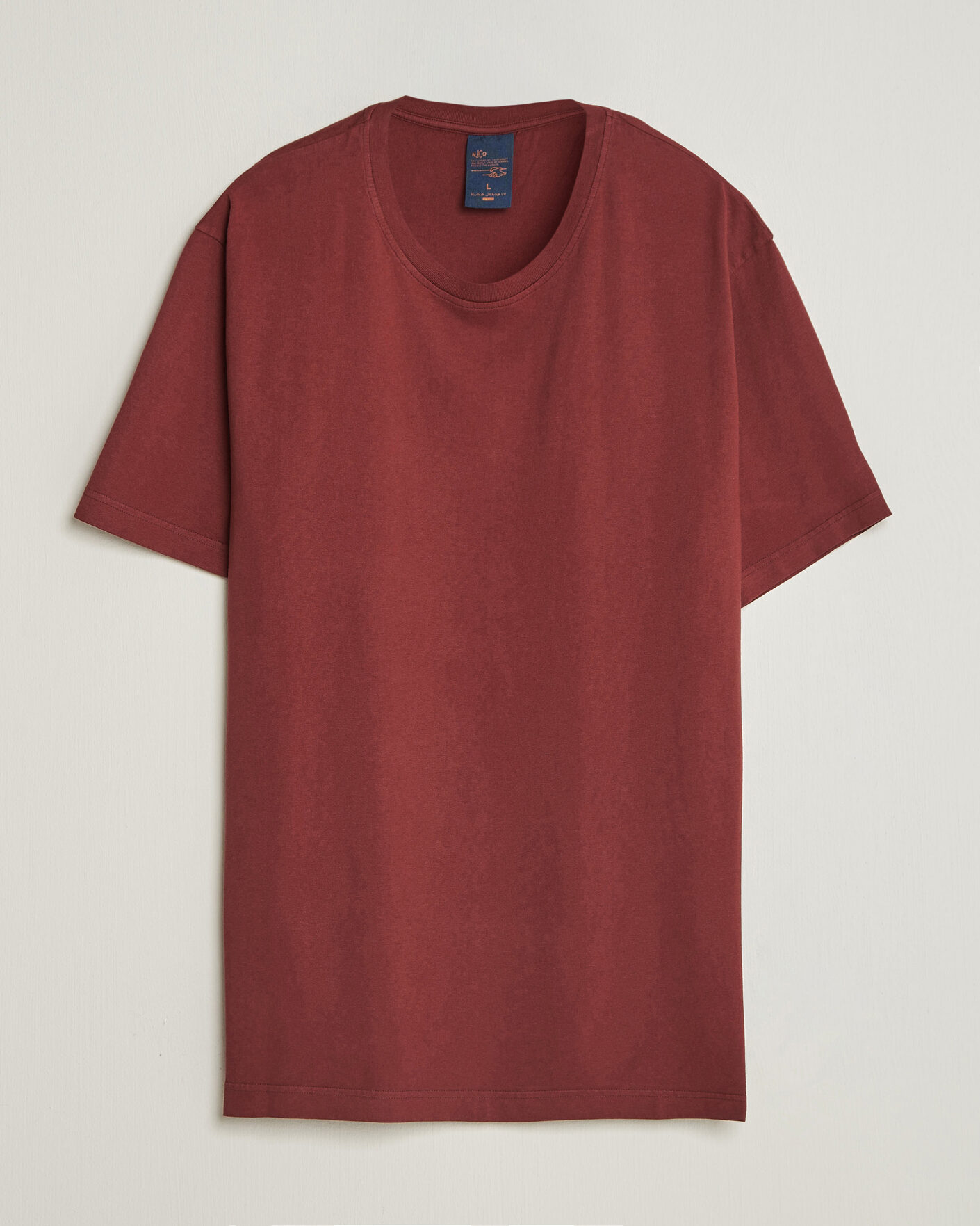 Heren | T-shirts | Nudie Jeans | Uno Everyday Crew Neck T-Shirt Burgundy
