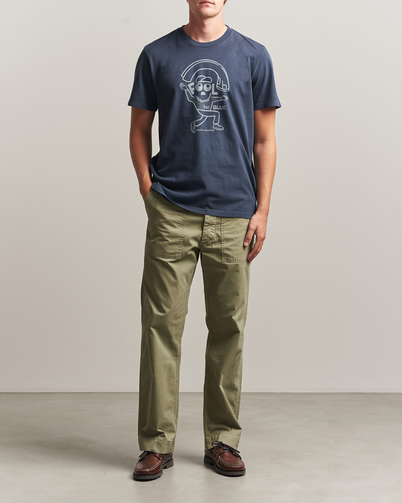 Homme | T-shirts | Nudie Jeans | Roy Jeanjuggler T-Shirt Dark Blue