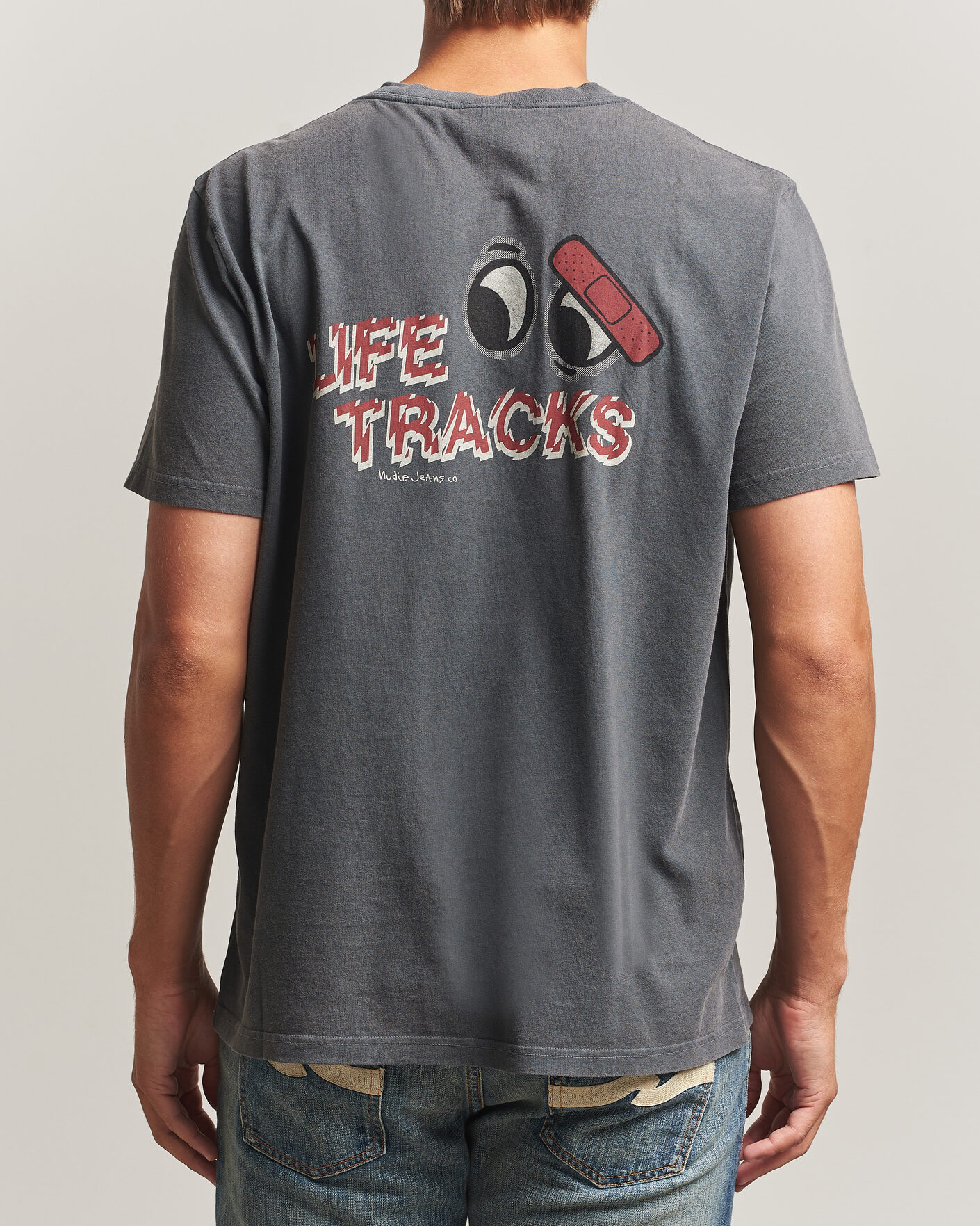 Heren | T-shirts | Nudie Jeans | Roy Life Tracks T-Shirt Antracite
