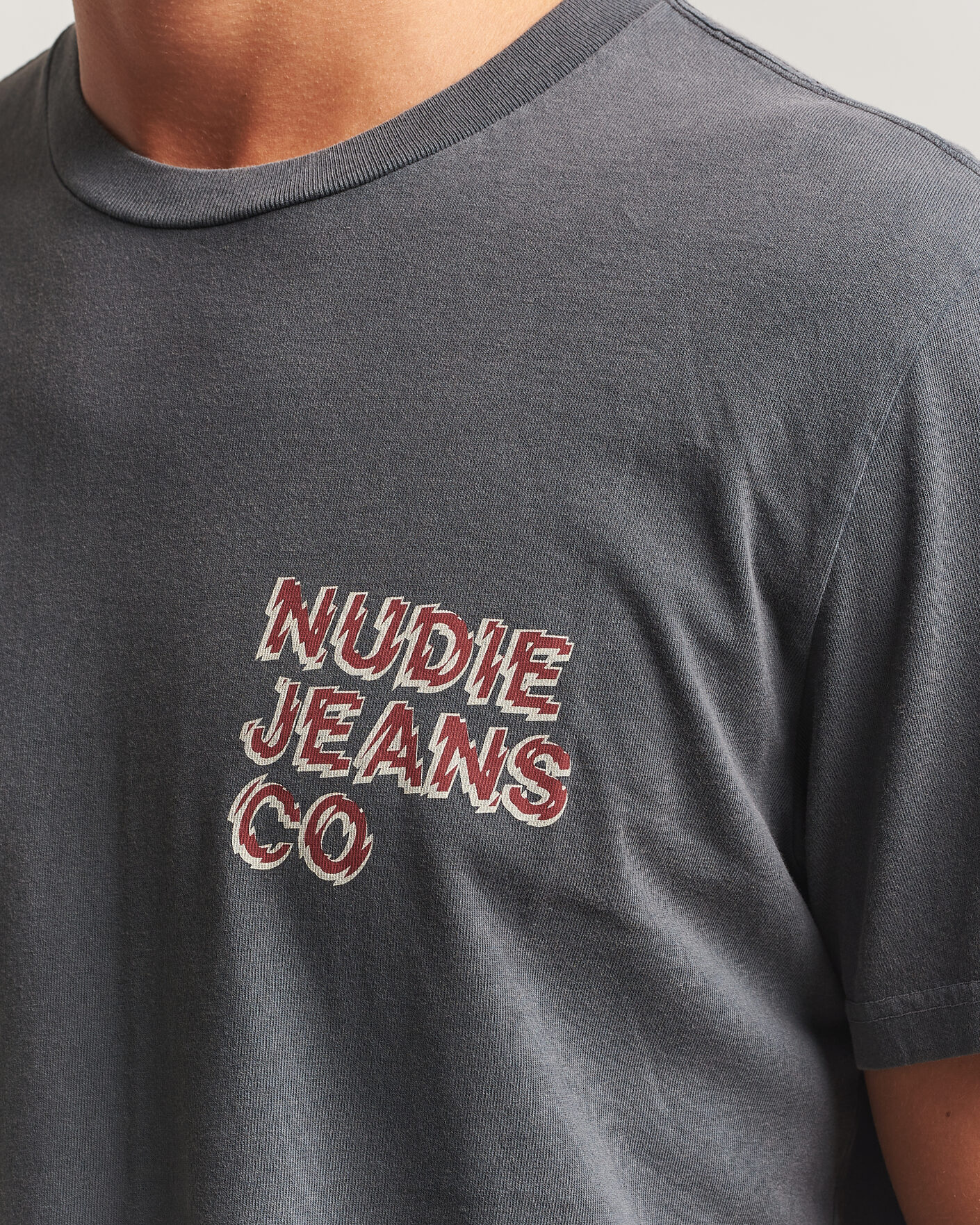 Heren | T-shirts | Nudie Jeans | Roy Life Tracks T-Shirt Antracite