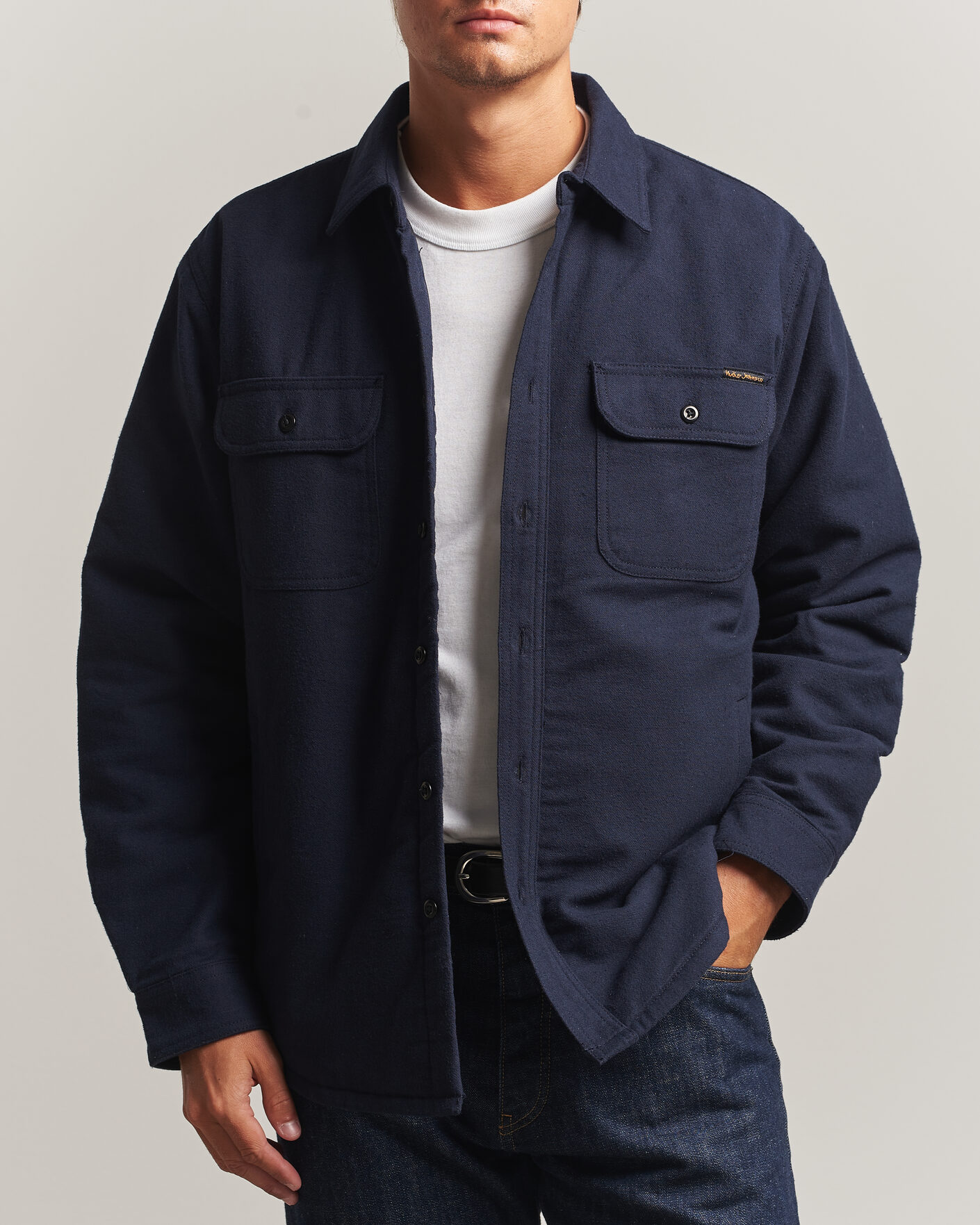 Heren | Overhemden | Nudie Jeans | Glenn Padded Overshirt Blueberry