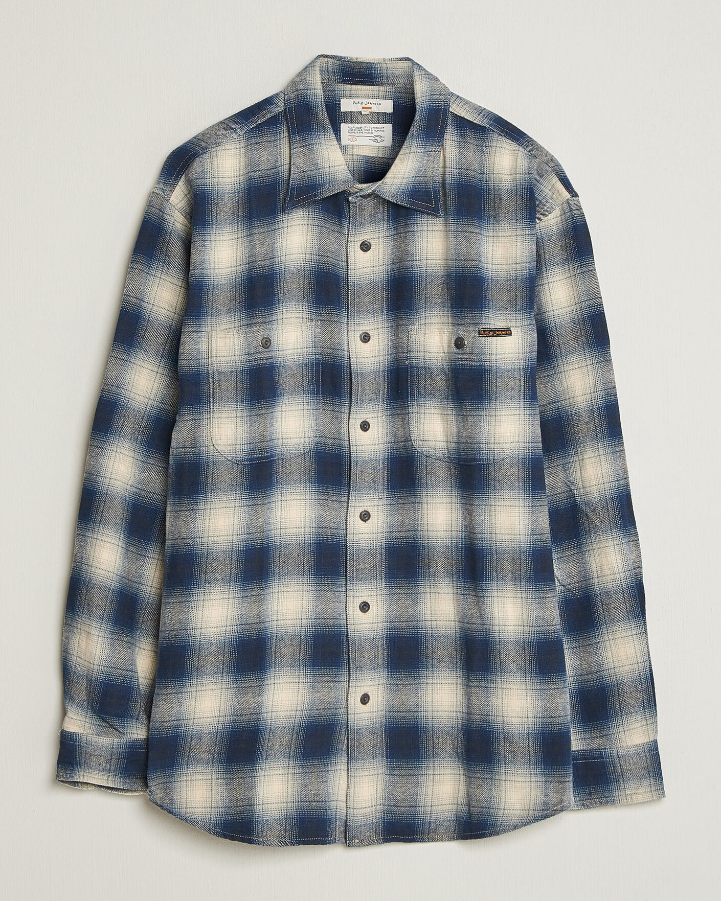 Homme | Chemises | Nudie Jeans | Julian Worker Checked Shirt Blue