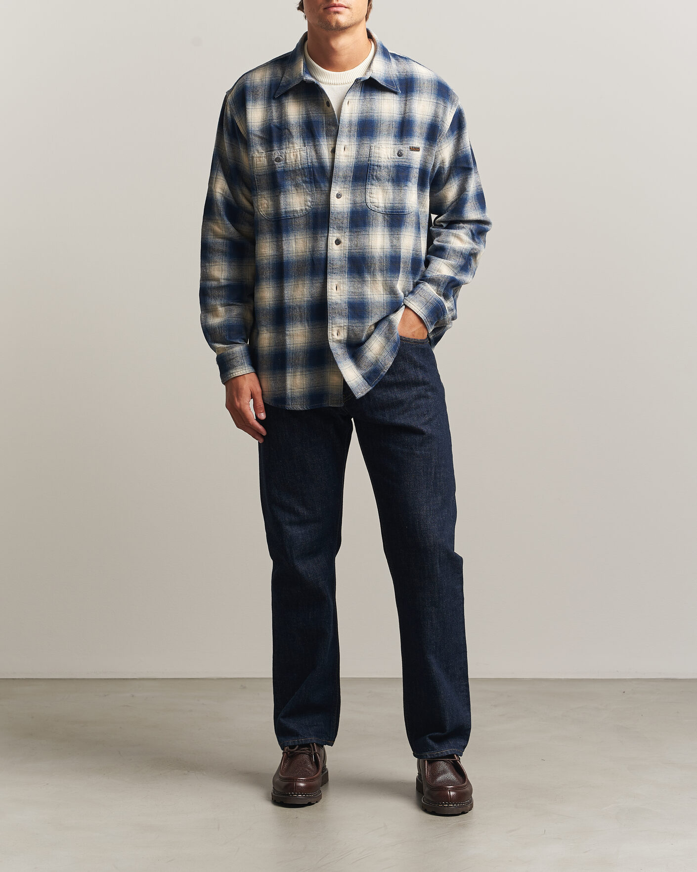 Homme | Chemises | Nudie Jeans | Julian Worker Checked Shirt Blue