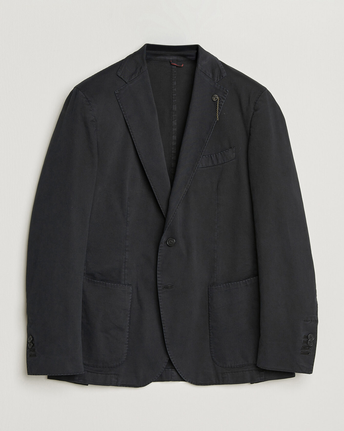 Homme | Blazers | Santaniello | Washed Cotton Patch Pocket Blazer Black