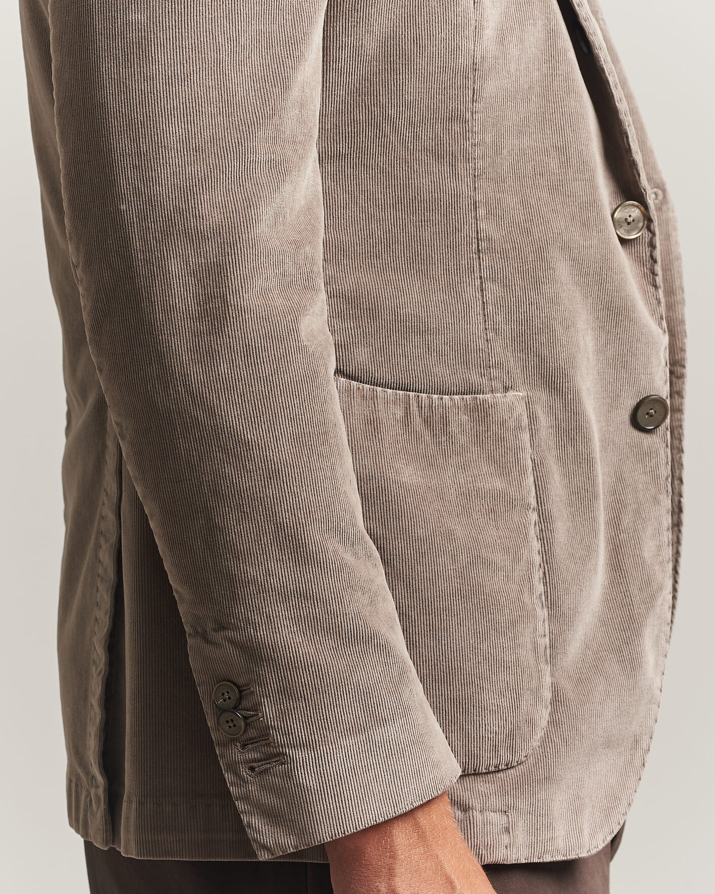 Heren | Blazers | Santaniello | Corduroy Patch Pocket Blazer Taupe