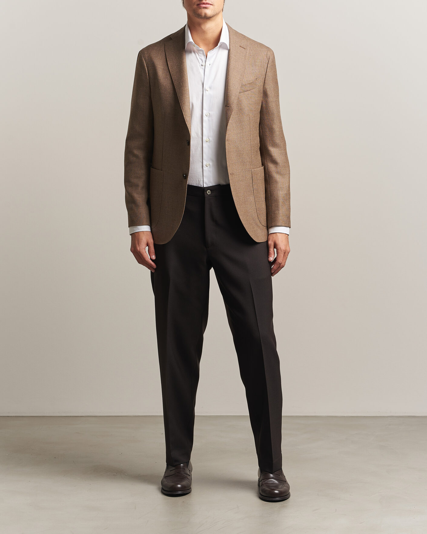 Heren | Broeken | Santaniello | Wool Trousers Brown