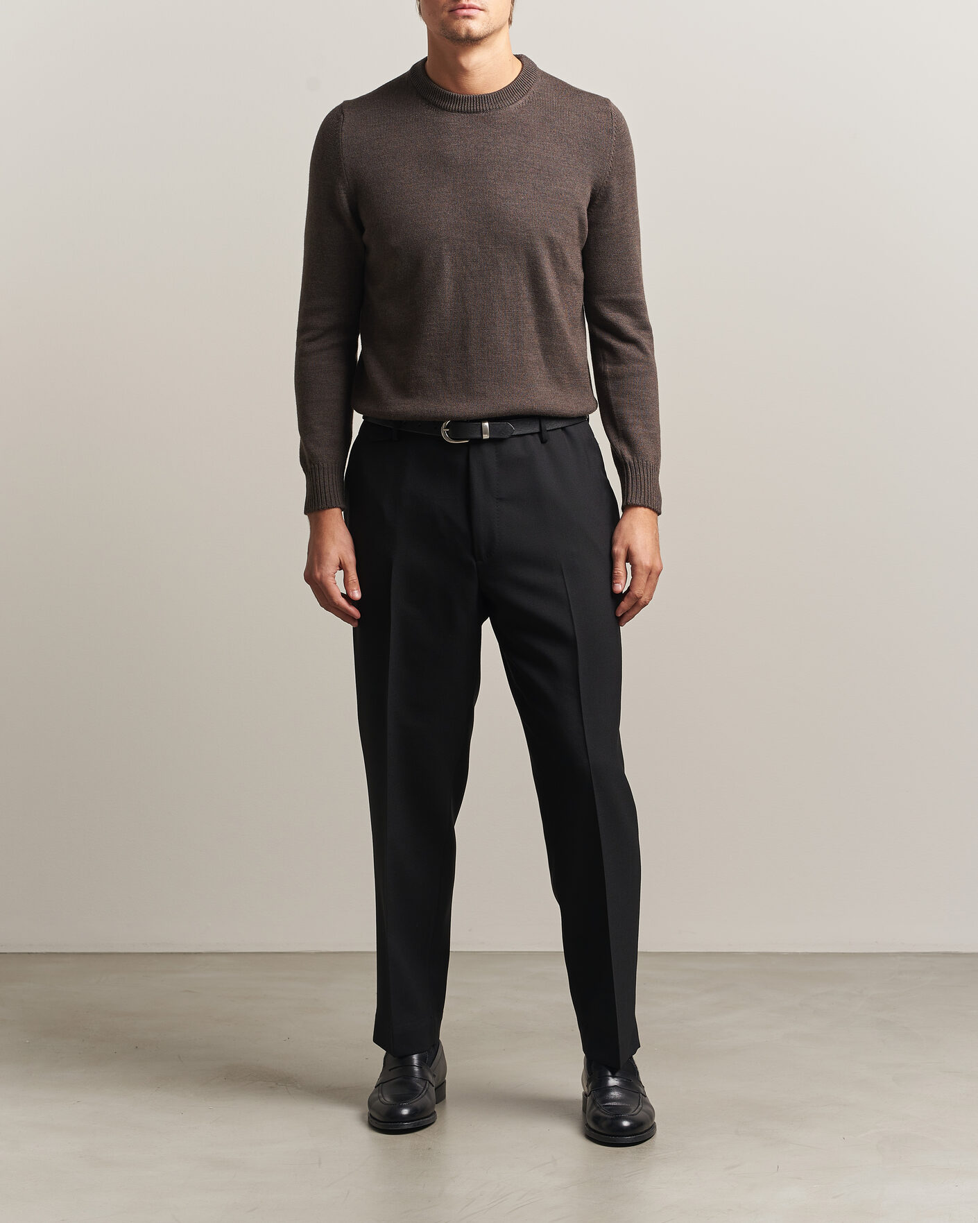 Heren | Broeken | Santaniello | Wool Trousers Black