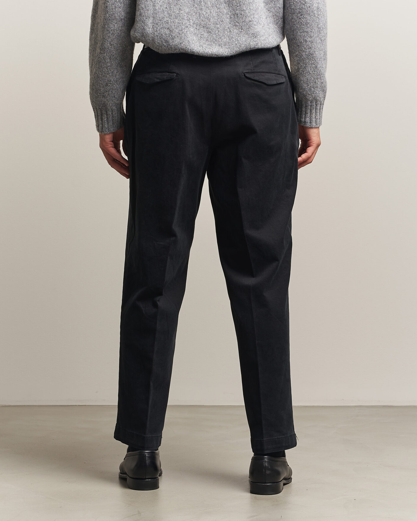 Homme | Pantalons | Santaniello | Washed Cotton Trousers Black