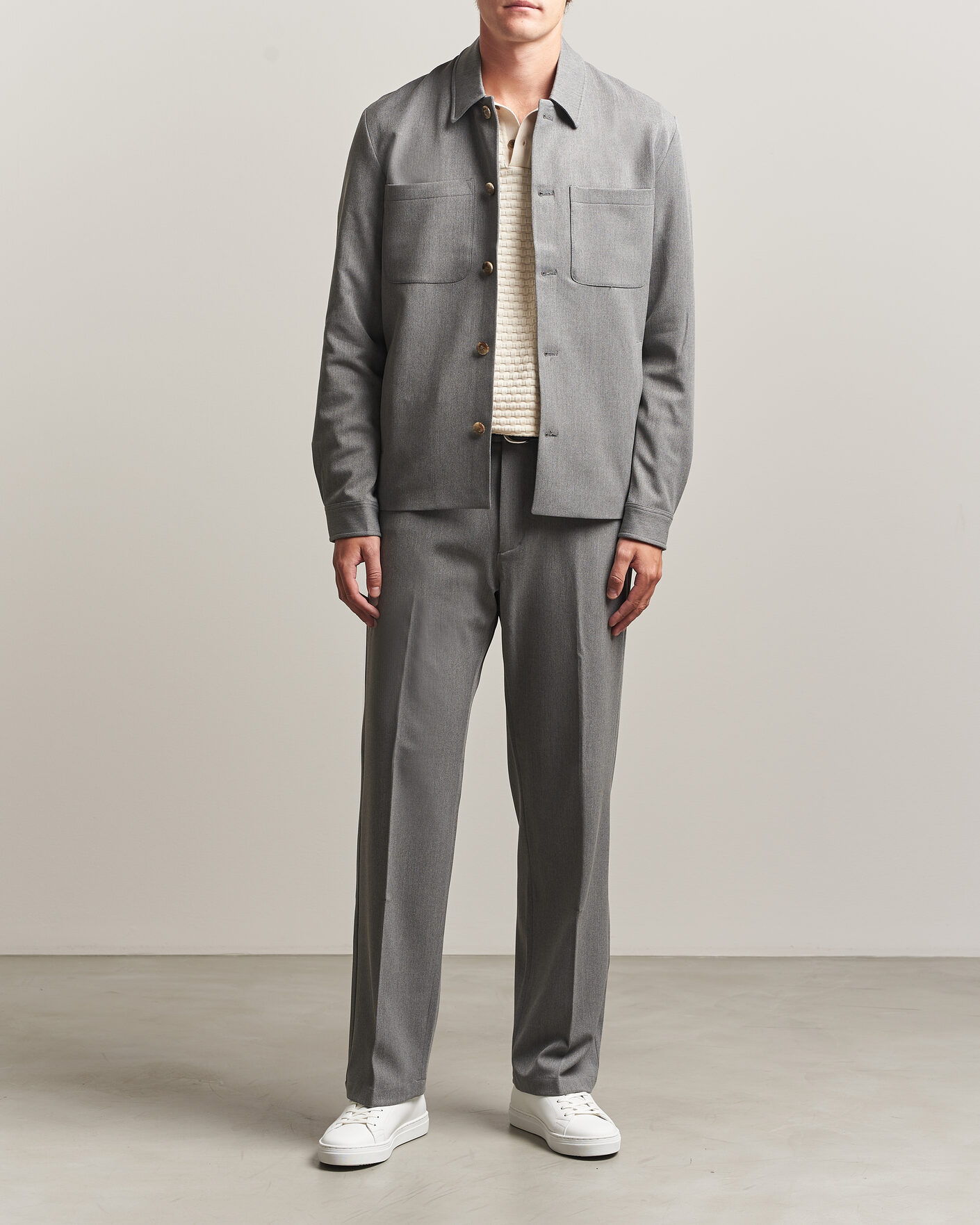 Heren | Overhemden | LES DEUX | Marsielle Hybrid Jacket Grey Melange