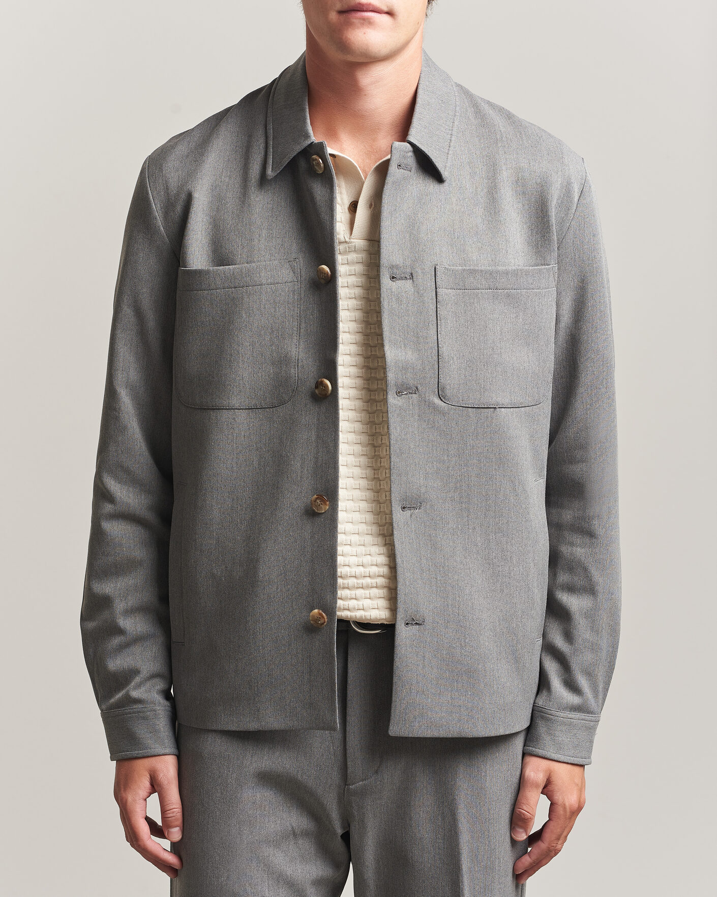 Heren | Overhemden | LES DEUX | Marsielle Hybrid Jacket Grey Melange
