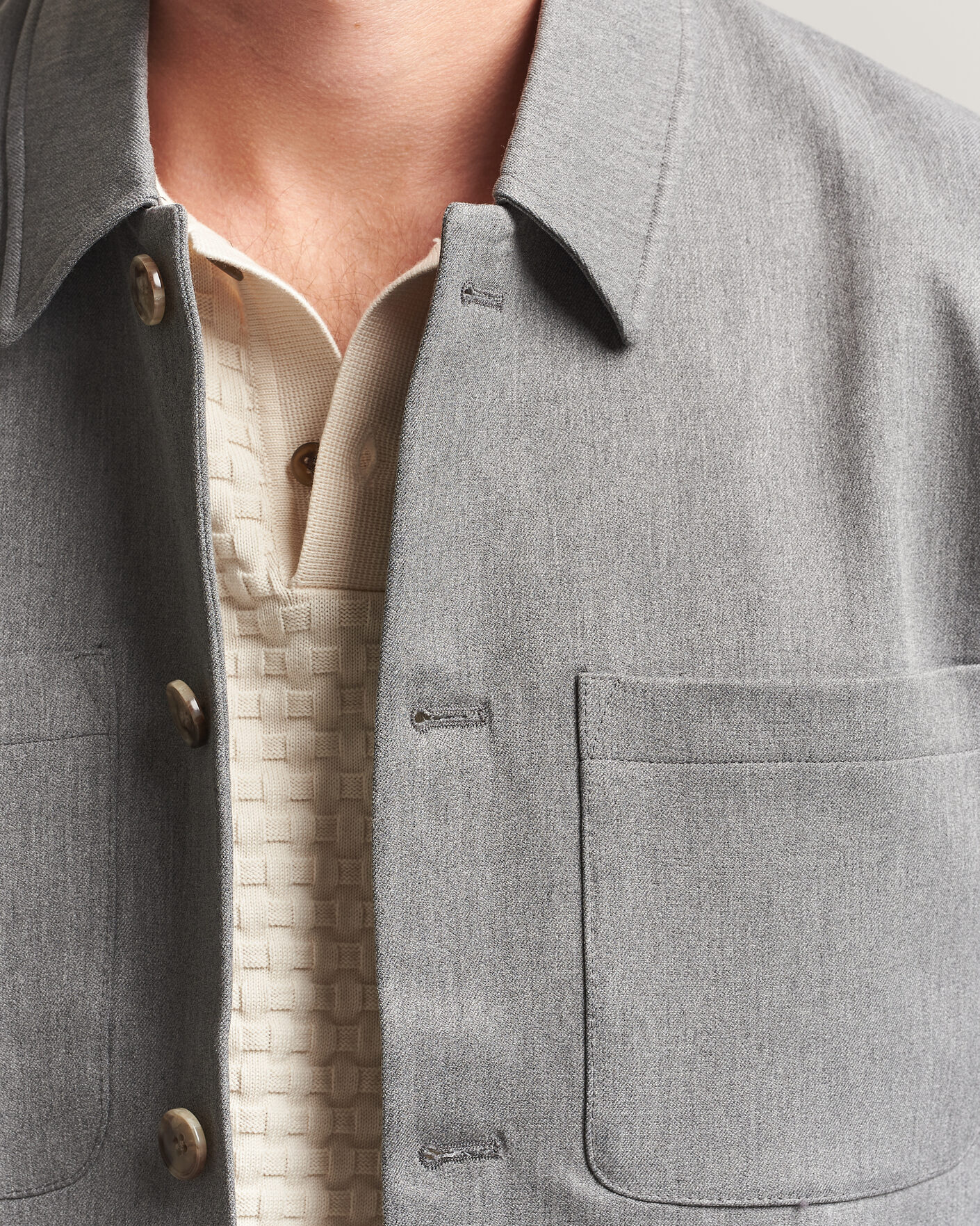 Heren | Overhemden | LES DEUX | Marsielle Hybrid Jacket Grey Melange