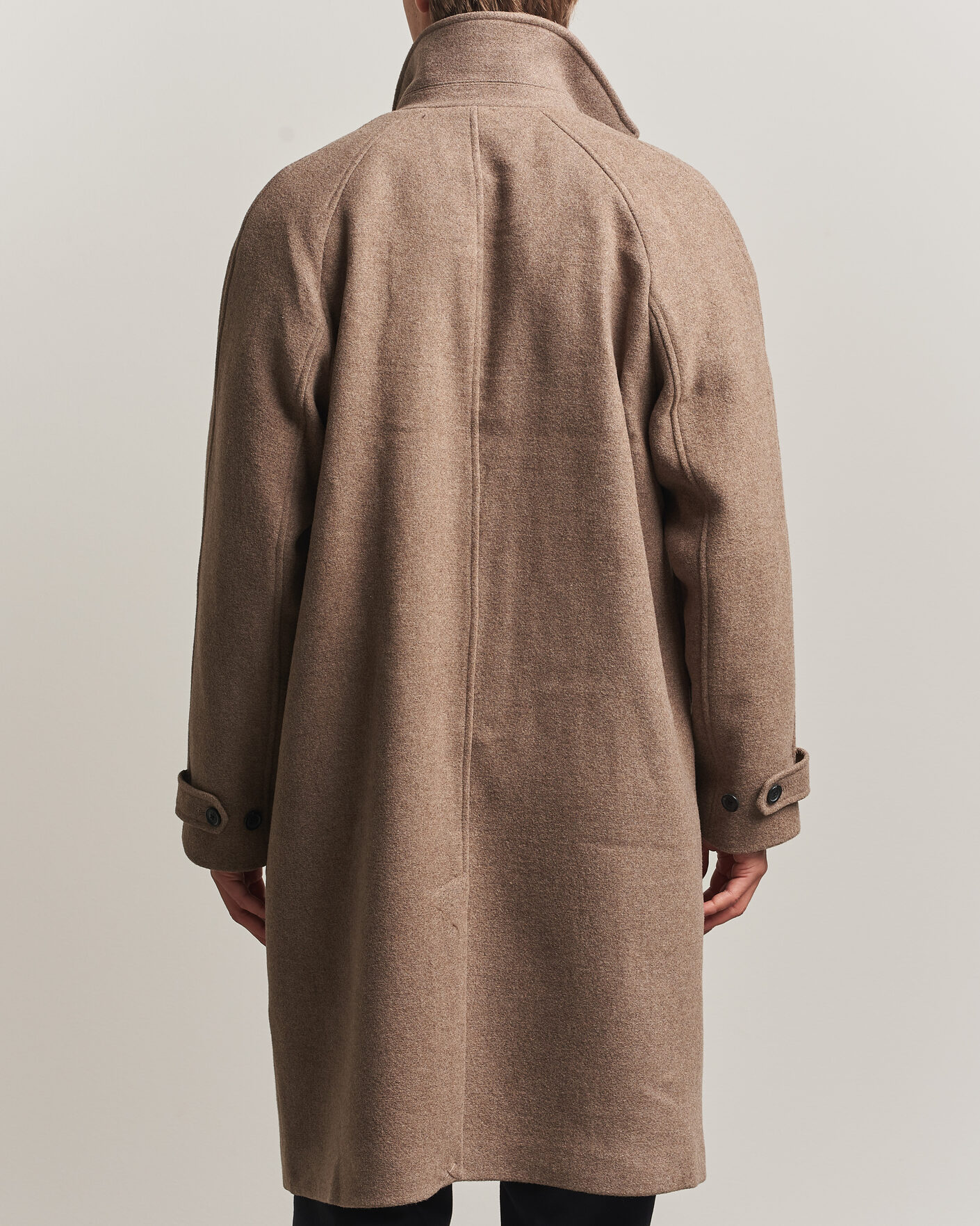 Heren | Jassen | LES DEUX | Solid Wool Coat Dark Sand Melange