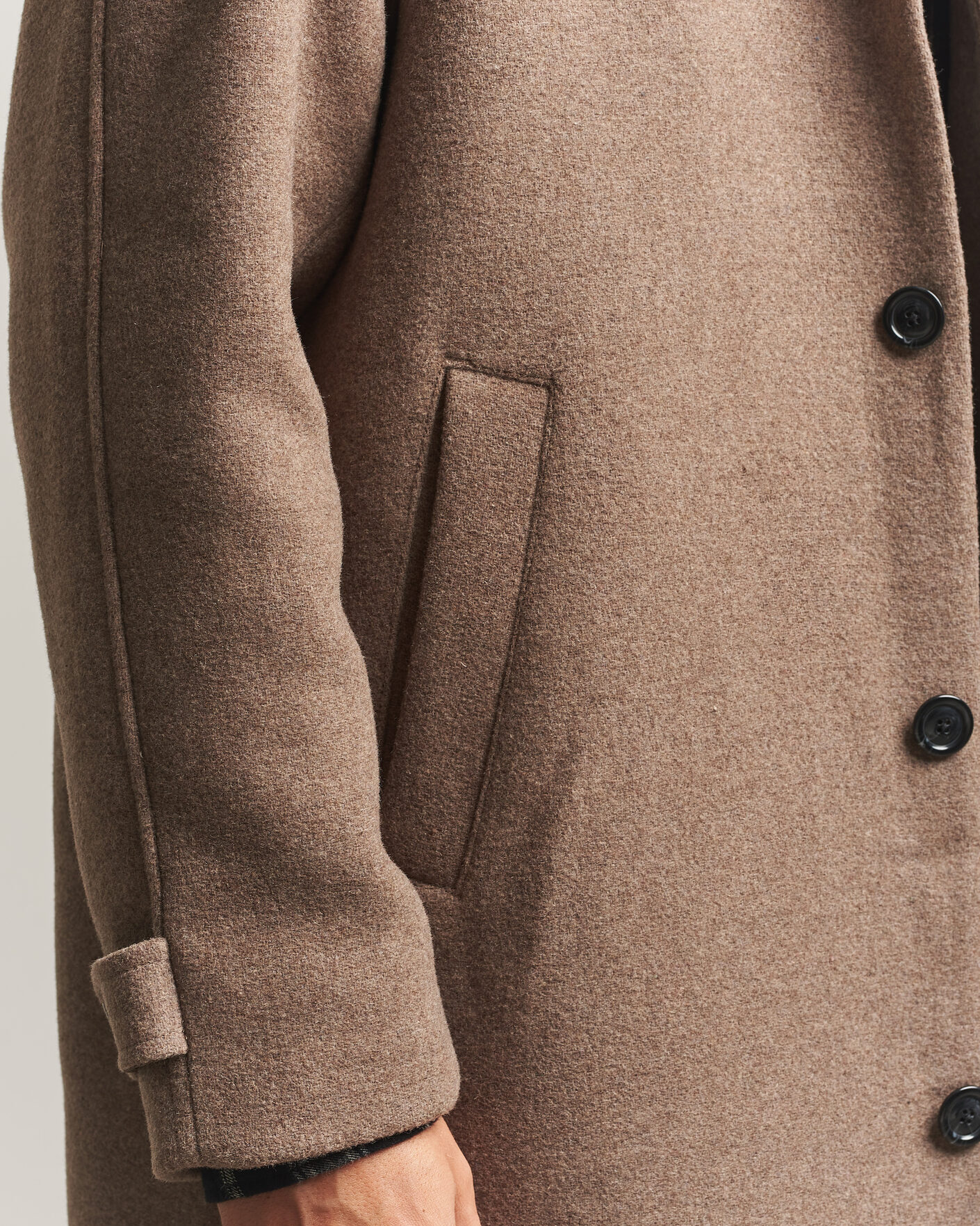 Heren | Jassen | LES DEUX | Solid Wool Coat Dark Sand Melange