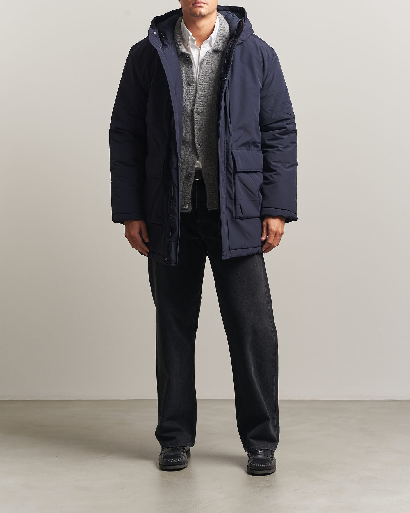 Heren | Jassen | LES DEUX | Padded Parka Coat Dark Navy