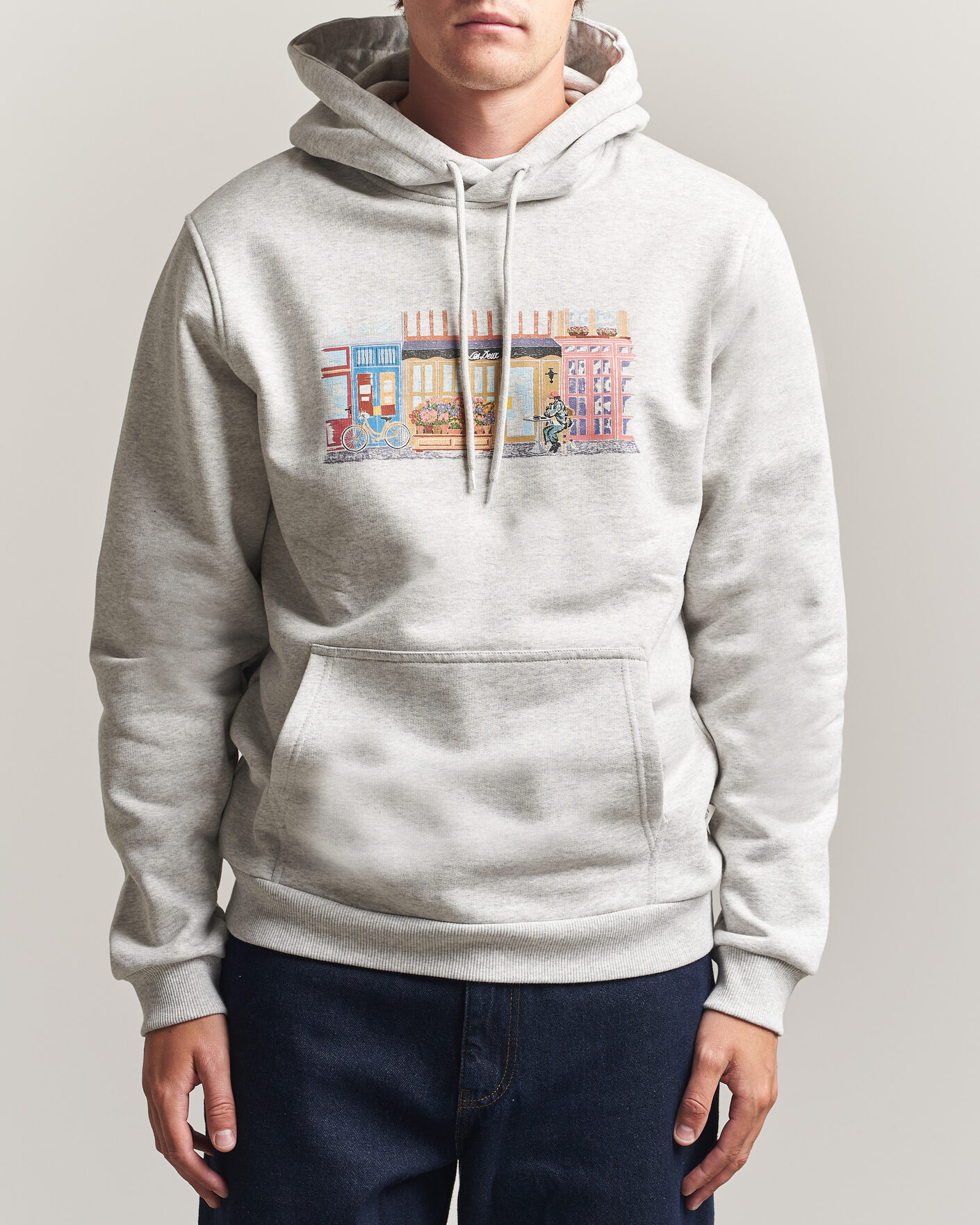 Heren | Truien | LES DEUX | Market Hoodie Snow Melange