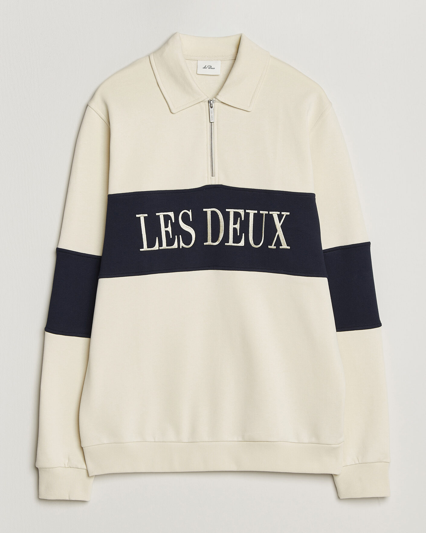 Homme | Pulls Et Tricots | LES DEUX | Zipper Rugby Sweatshirt Ivory