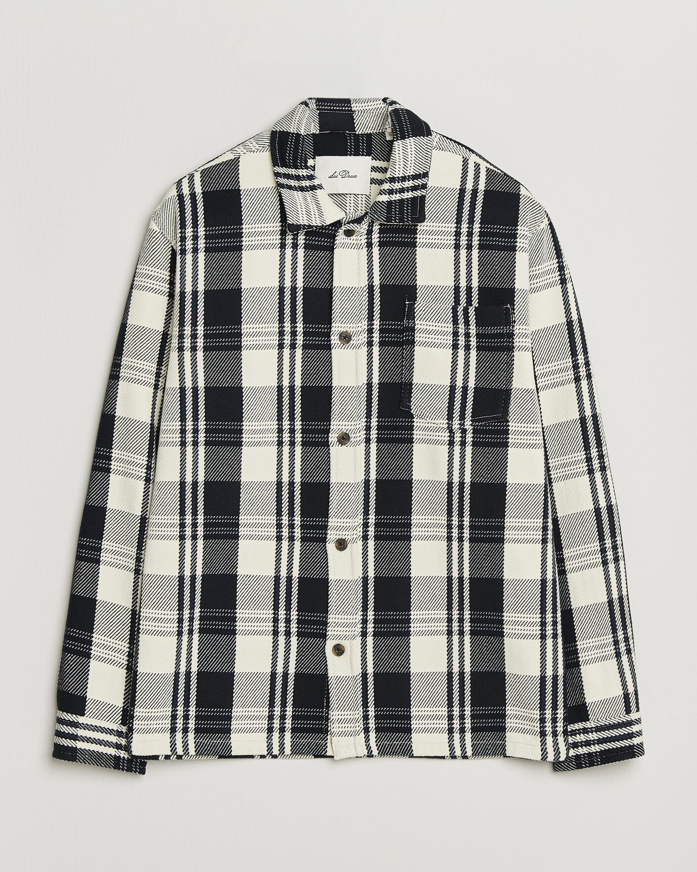 Heren | Overhemden | LES DEUX | Structured Check Overshirt Dark Navy