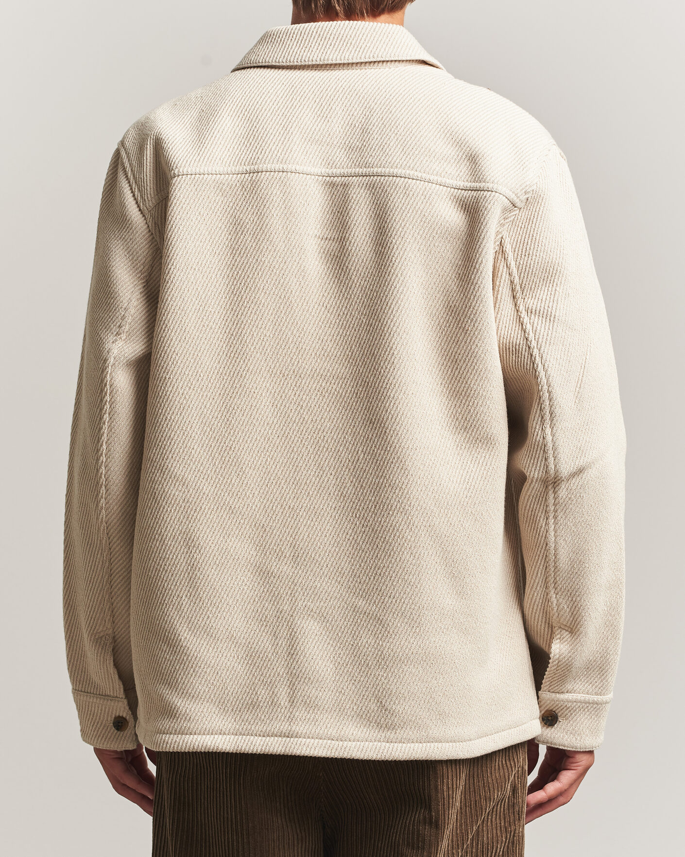 Homme | Chemises | LES DEUX | Twill Wool Overshirt Ivory