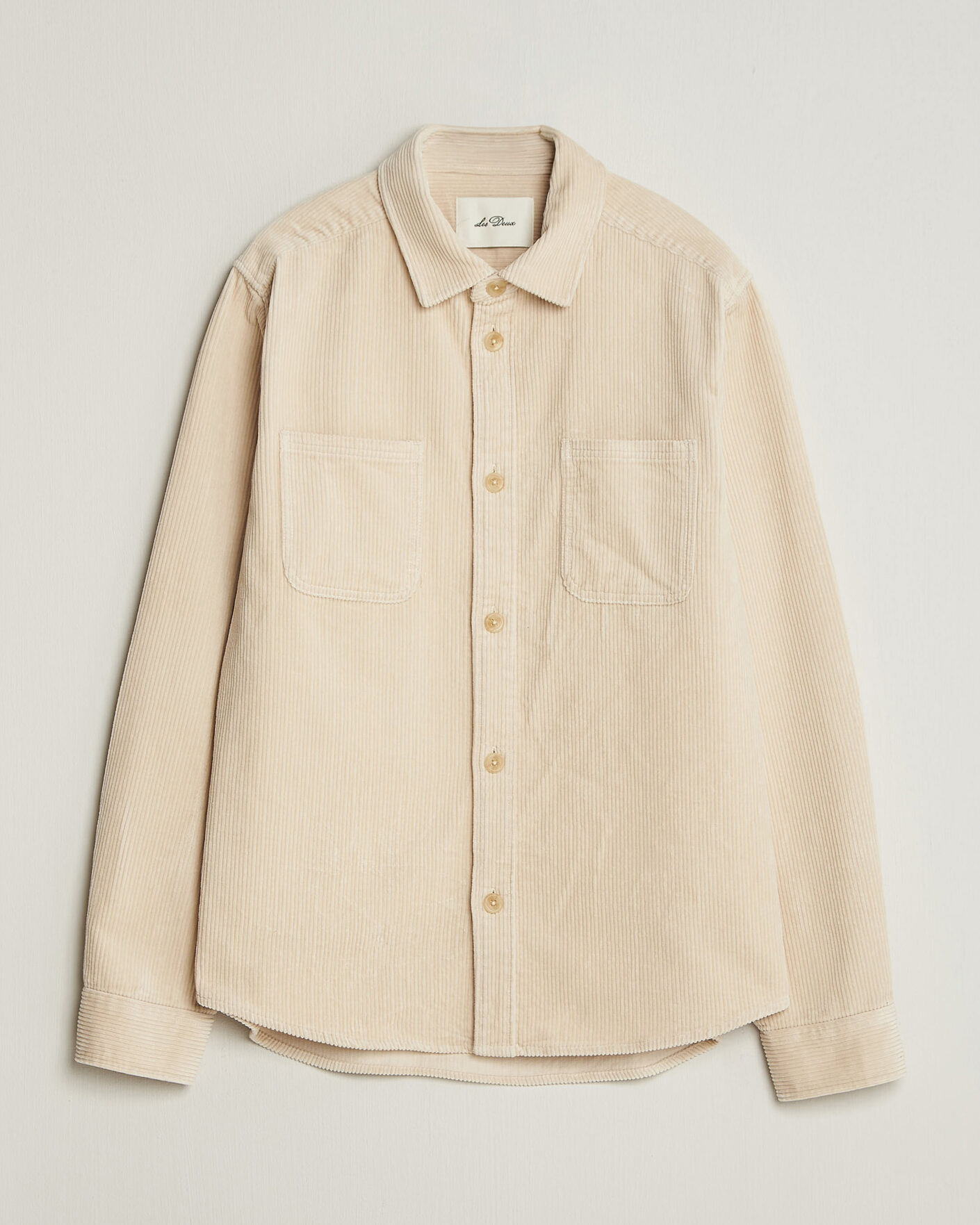Homme | Chemises | LES DEUX | Corduroy Overshirt Ivory