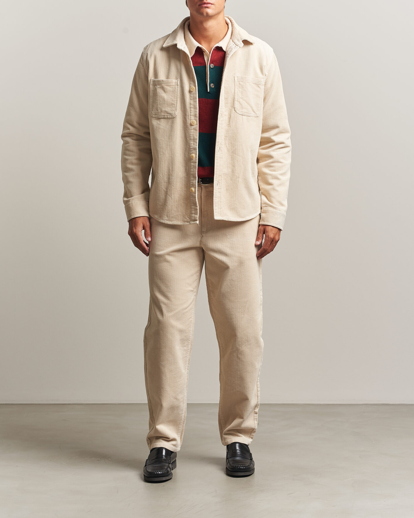 Homme | Chemises | LES DEUX | Corduroy Overshirt Ivory