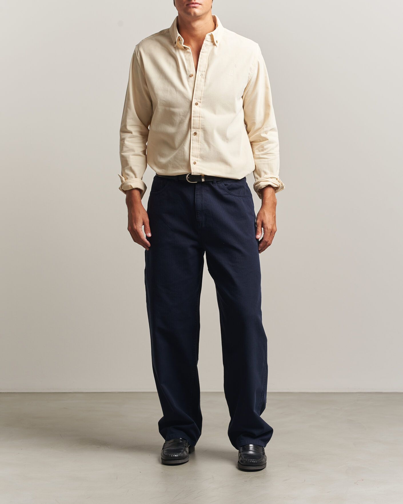 Homme | Chemises | LES DEUX | Pinwale Corduroy Shirt Ivory