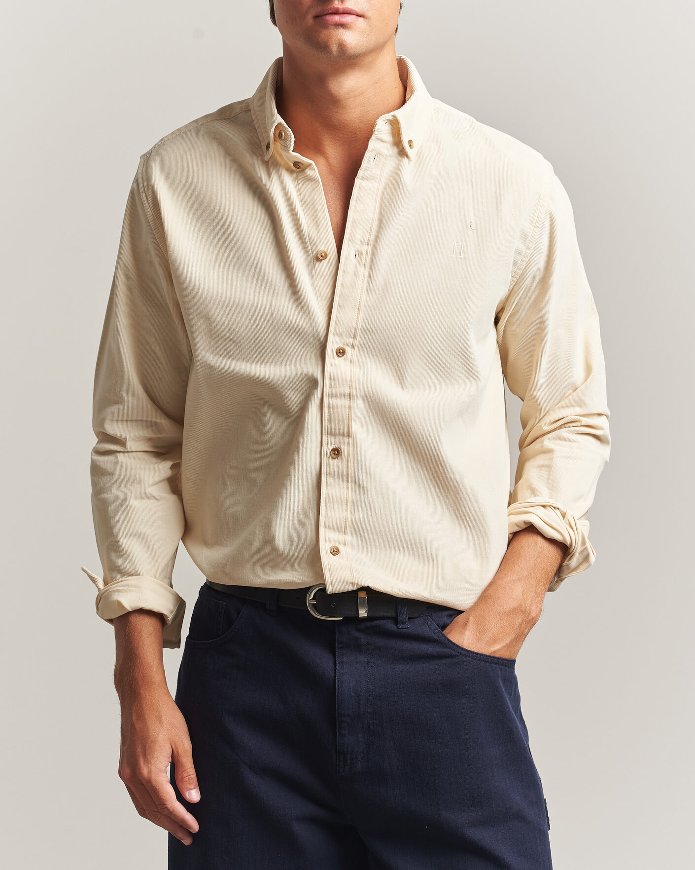 Homme | Chemises | LES DEUX | Pinwale Corduroy Shirt Ivory
