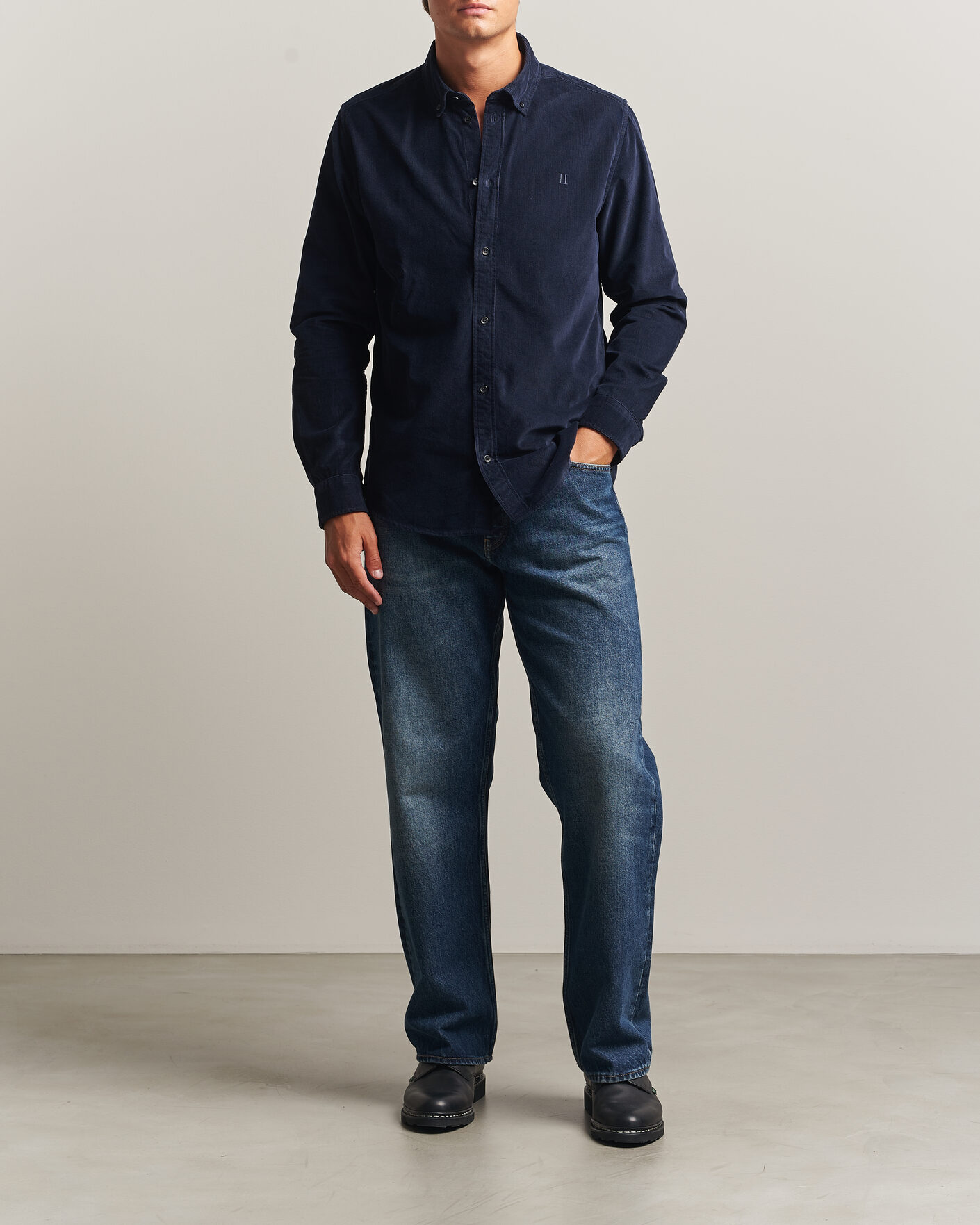Heren | Overhemden | LES DEUX | Pinwale Corduroy Shirt Dark Navy