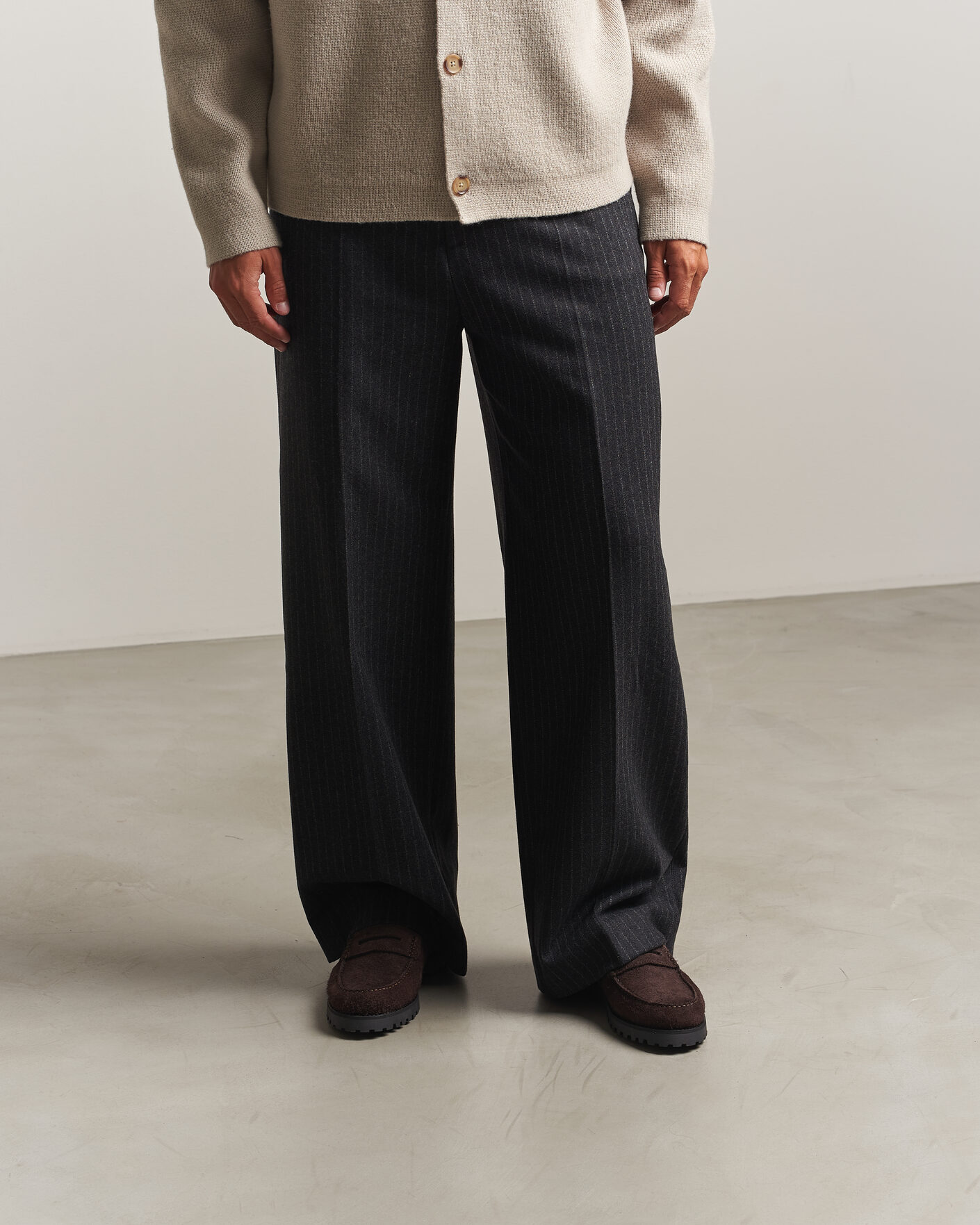 Heren | Instappers | LES DEUX | Hairy Suede Loafer Molé Brown