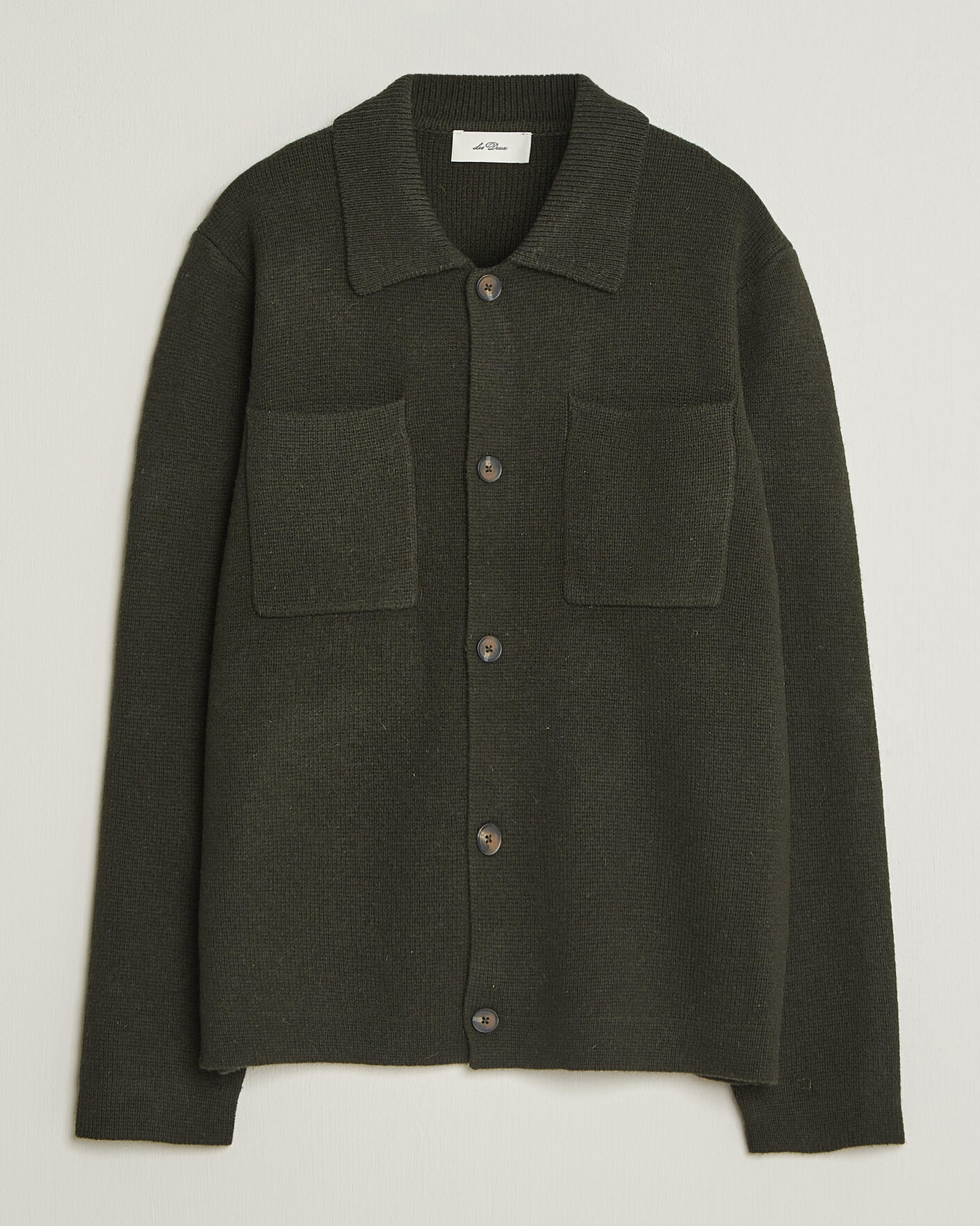 Heren | Truien | LES DEUX | Milano Knit Overshirt Rosin Green
