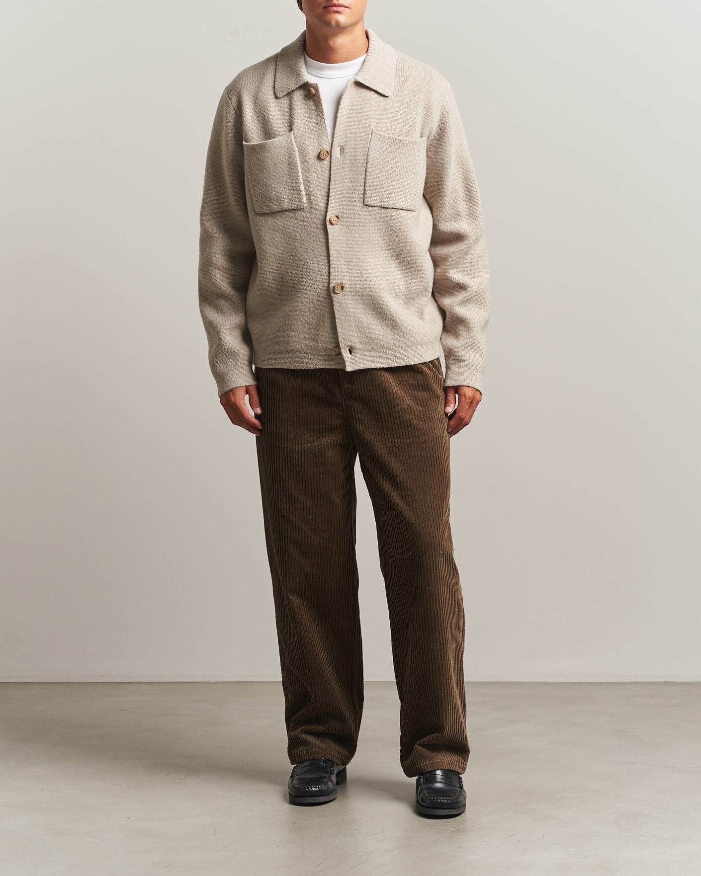 Heren | Truien | LES DEUX | Milano Knit Overshirt Light Sand