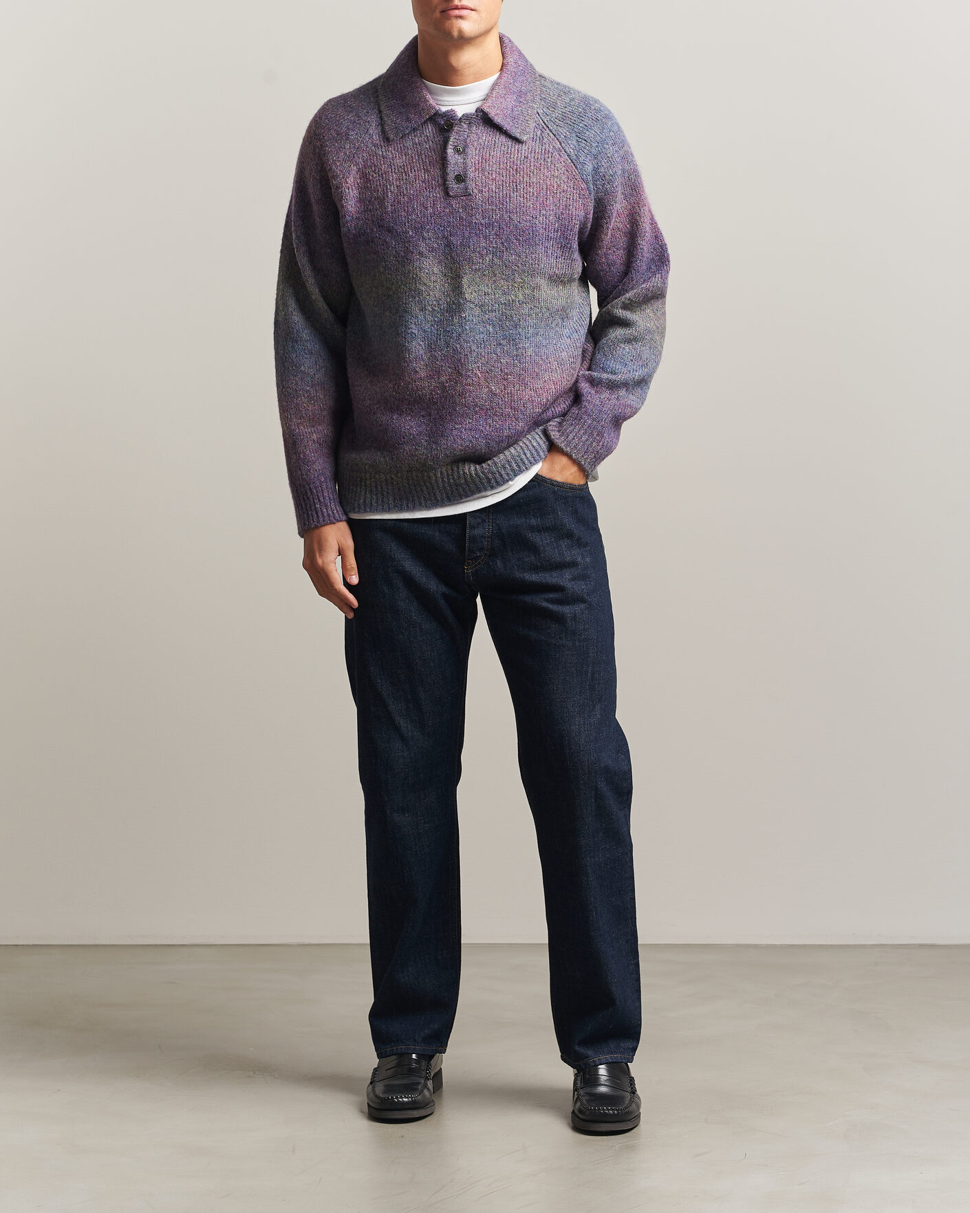 Homme | Pulls Et Tricots | LES DEUX | Gradient Knitted Polo Spiced Plum