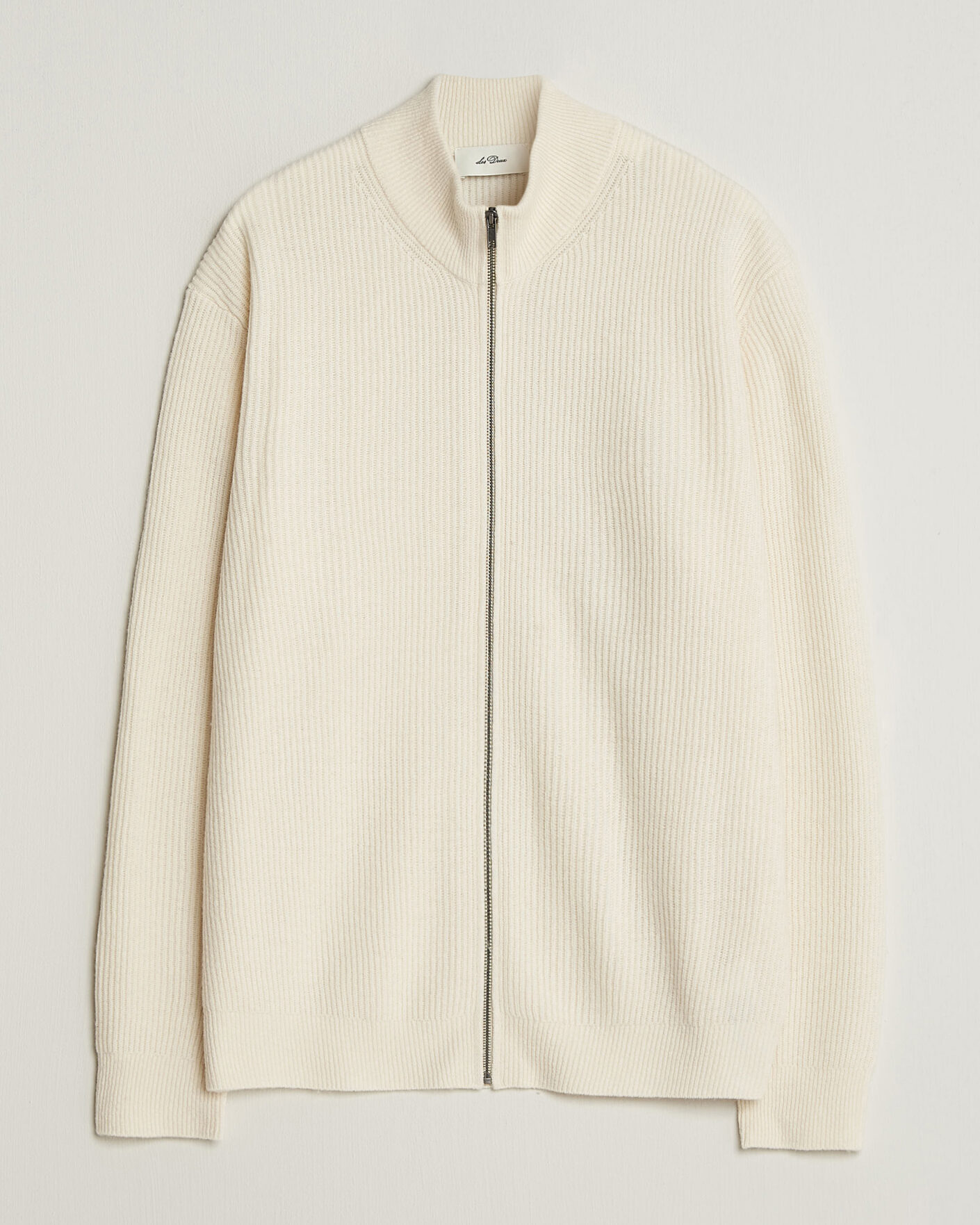 Homme | Pulls Et Tricots | LES DEUX | Wool Rib Zipper Knit Ivory Melange