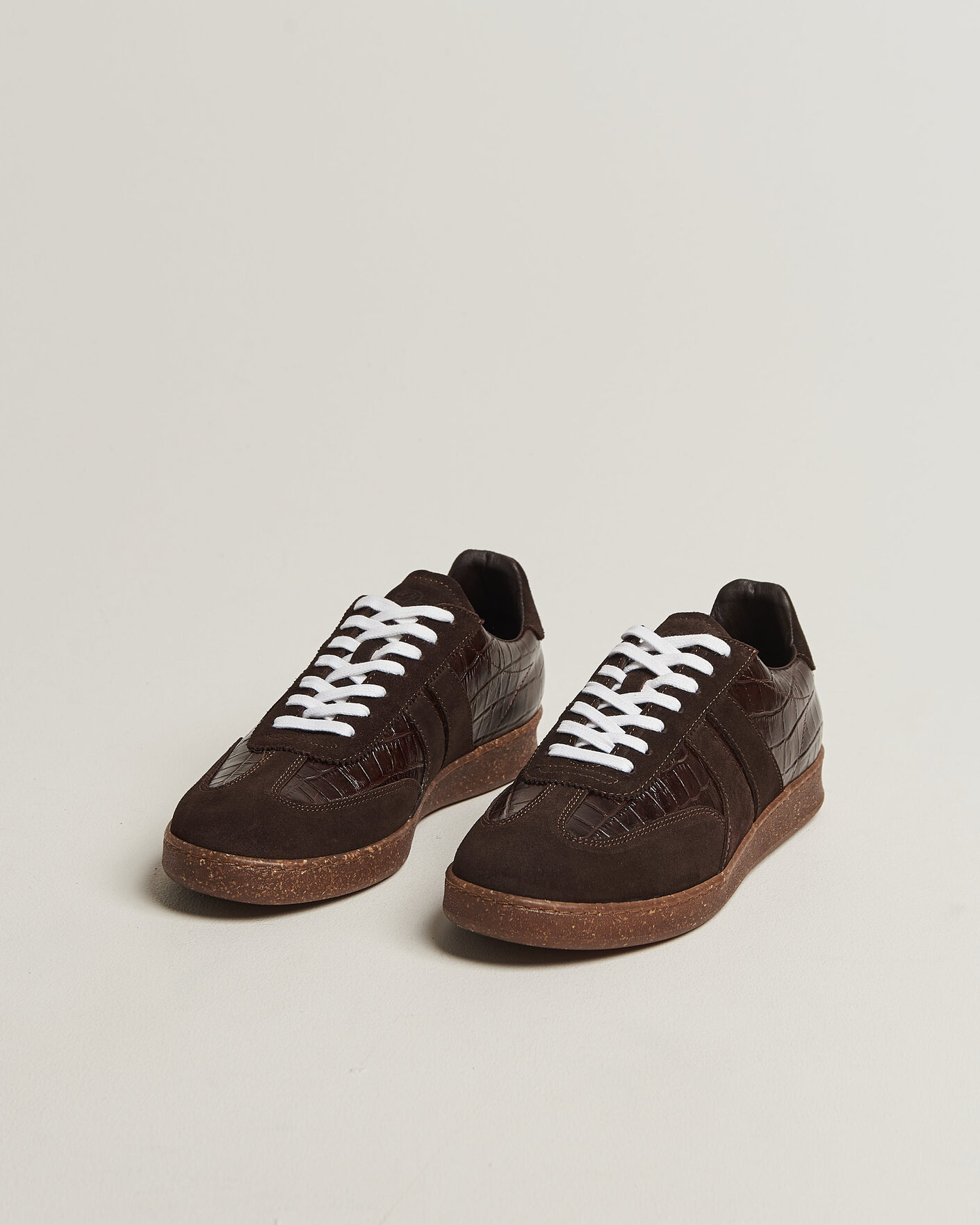 Homme | Baskets | LES DEUX | Croco Sneaker Molé Brown