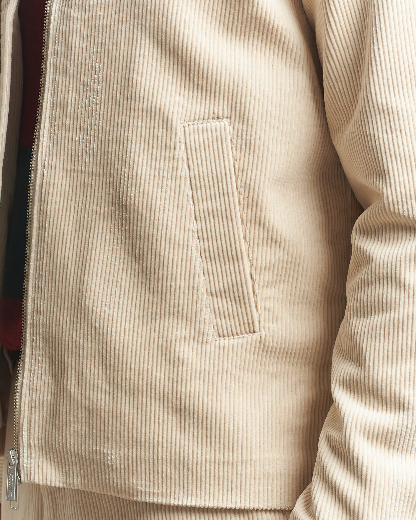 Heren | Jassen | LES DEUX | Corduroy Zipper Coach Jacket Ivory