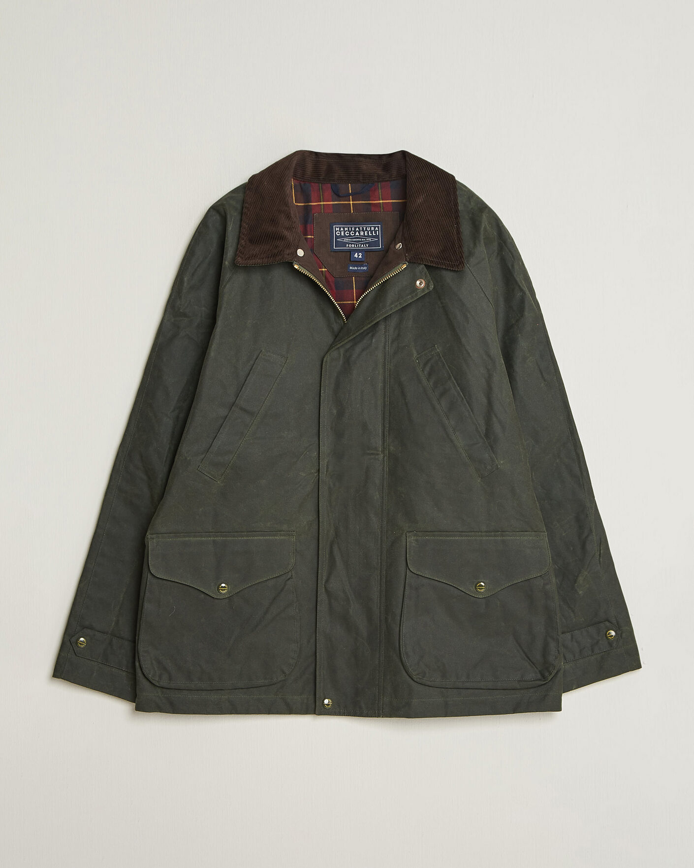 Heren | Jassen | Manifattura Ceccarelli | Rain Caban Wax Cloth Dark Green