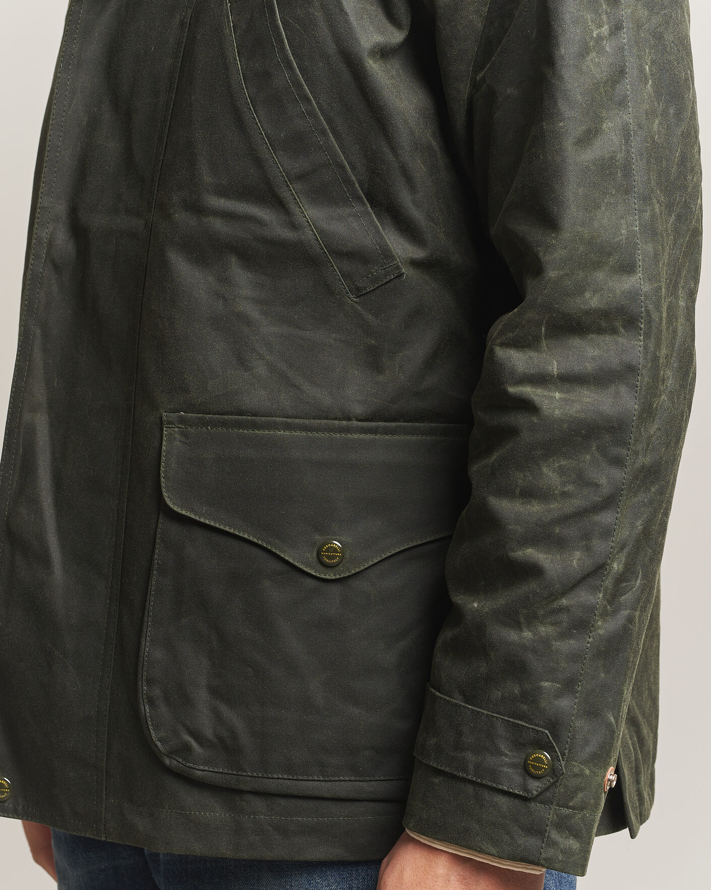Heren | Jassen | Manifattura Ceccarelli | Rain Caban Wax Cloth Dark Green
