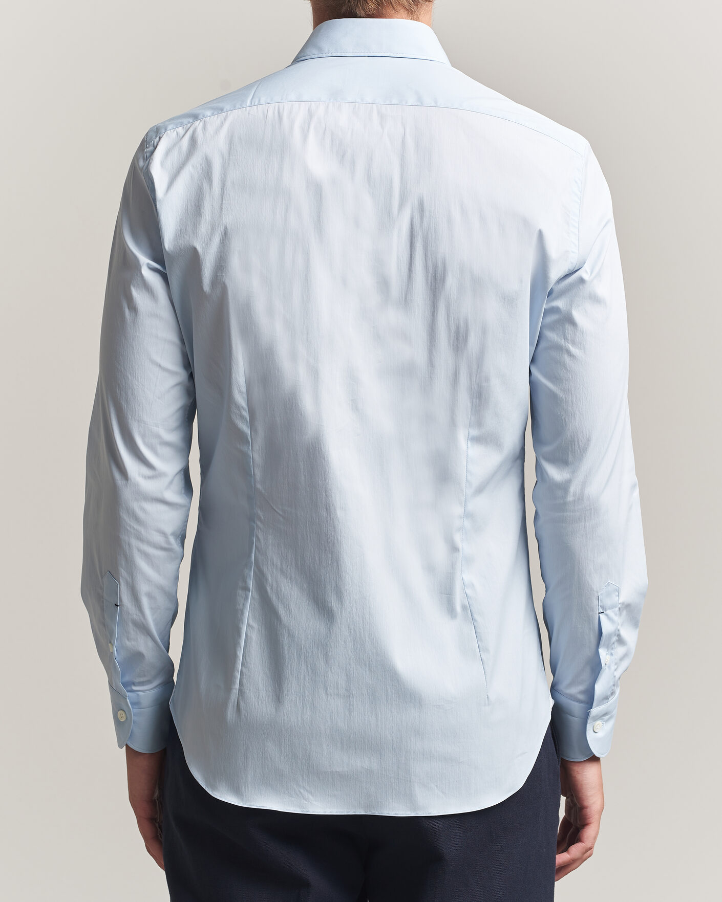 Heren | Overhemden | Mazzarelli | Soft Cotton Popeline Shirt Light Blue