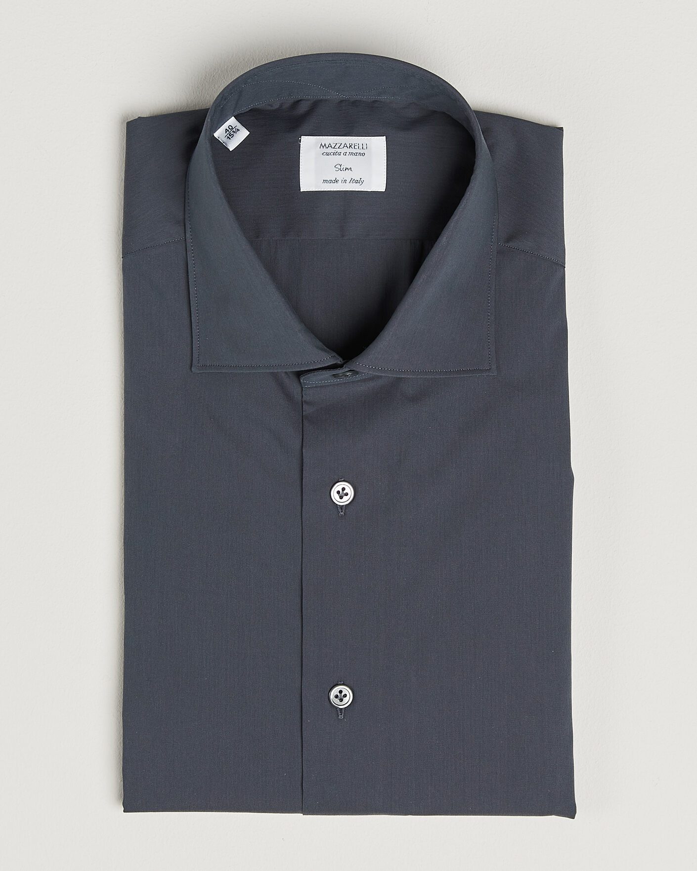 Homme | Chemises | Mazzarelli | Soft Cotton Popeline Shirt Grey